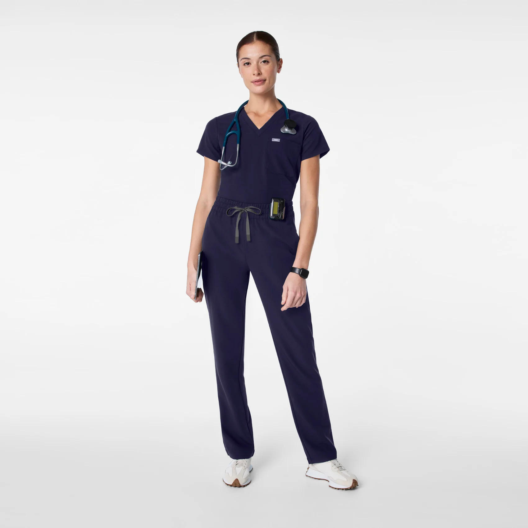 women's Navy High Waisted Salida Straight Leg - Scrub Pant - Image 2