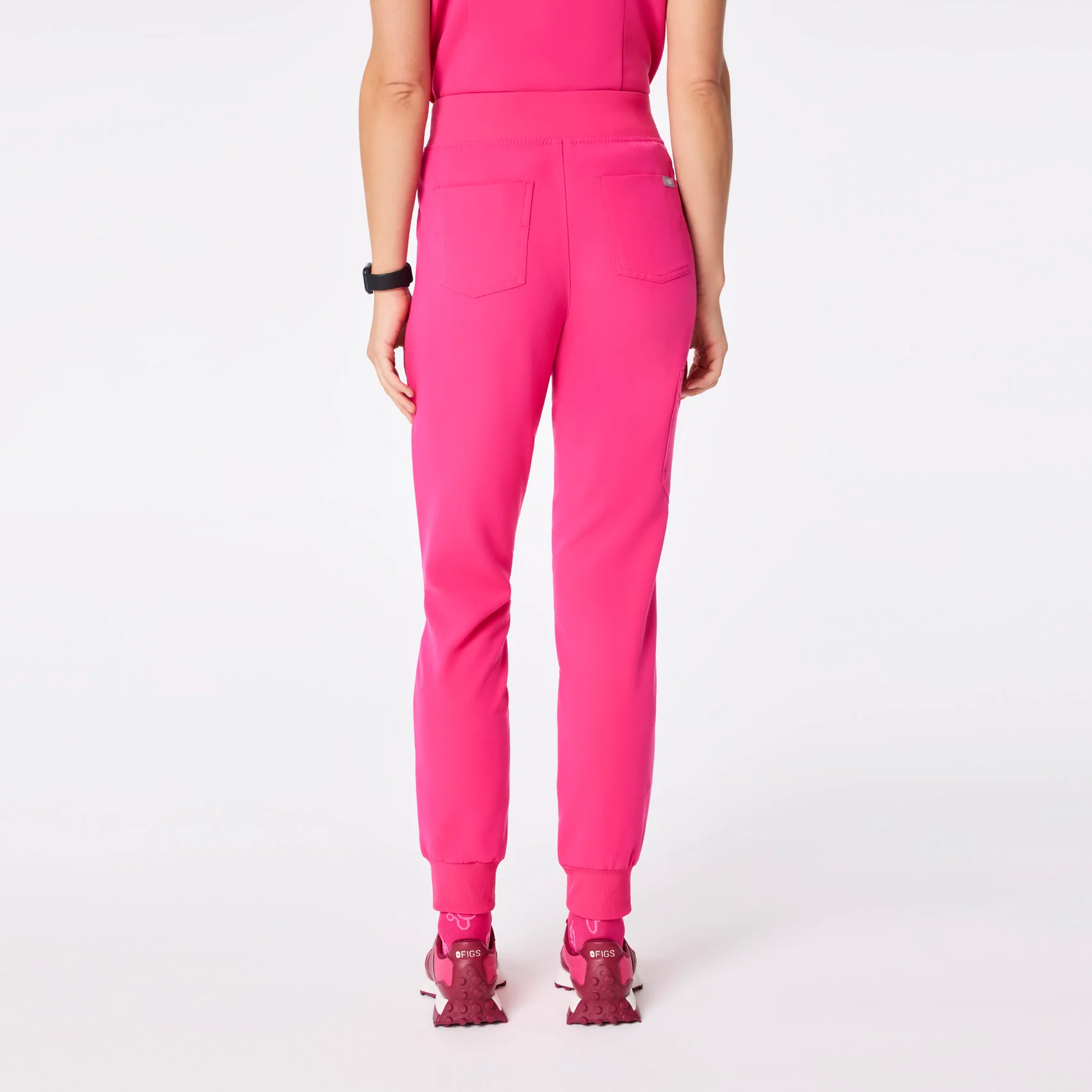 women's Shocking Pink High Waisted Zamora - Jogger Scrub Pant™ - Image 4