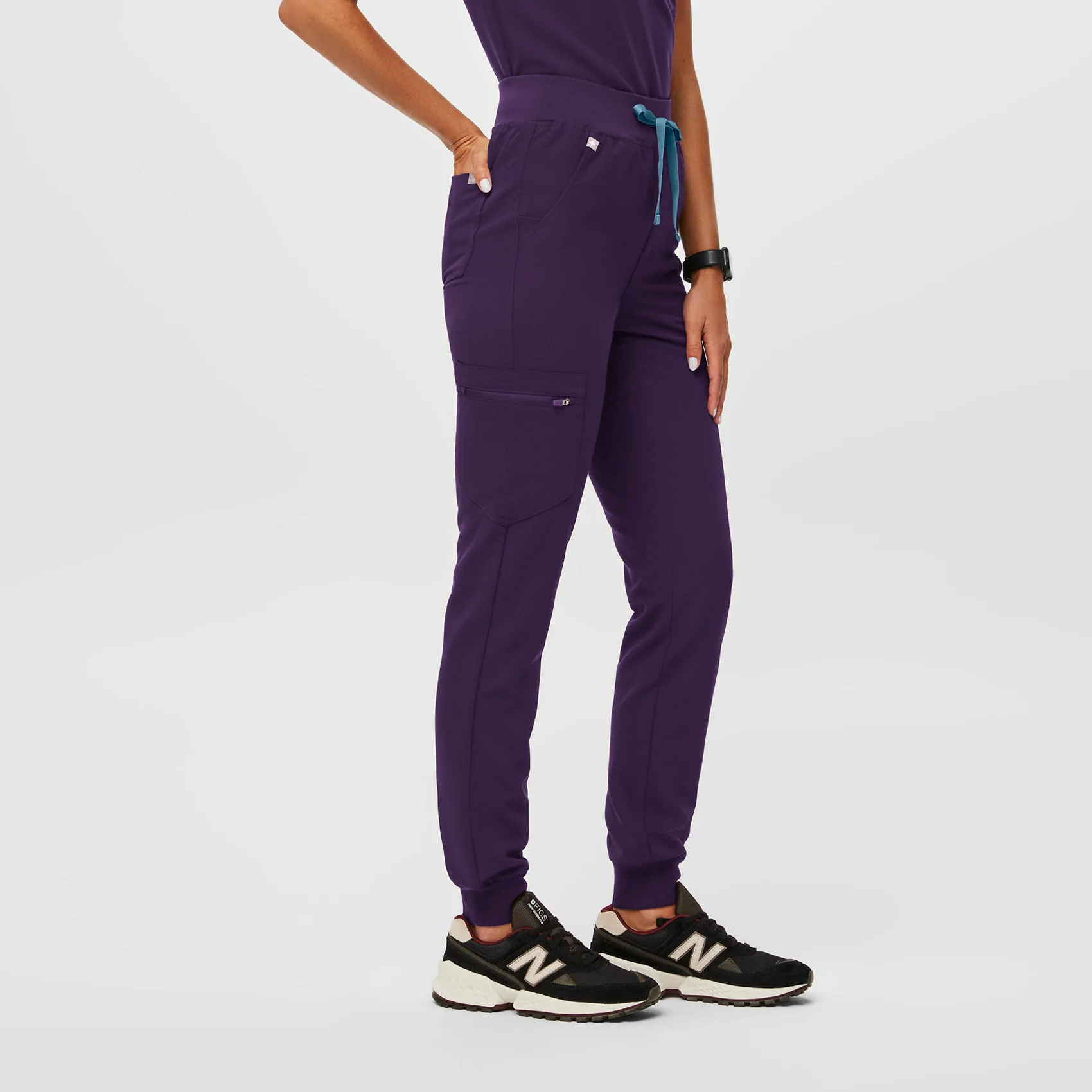 women's Purple Jam High Waisted Zamora - Petite Jogger Scrub Pant™ - Image 3