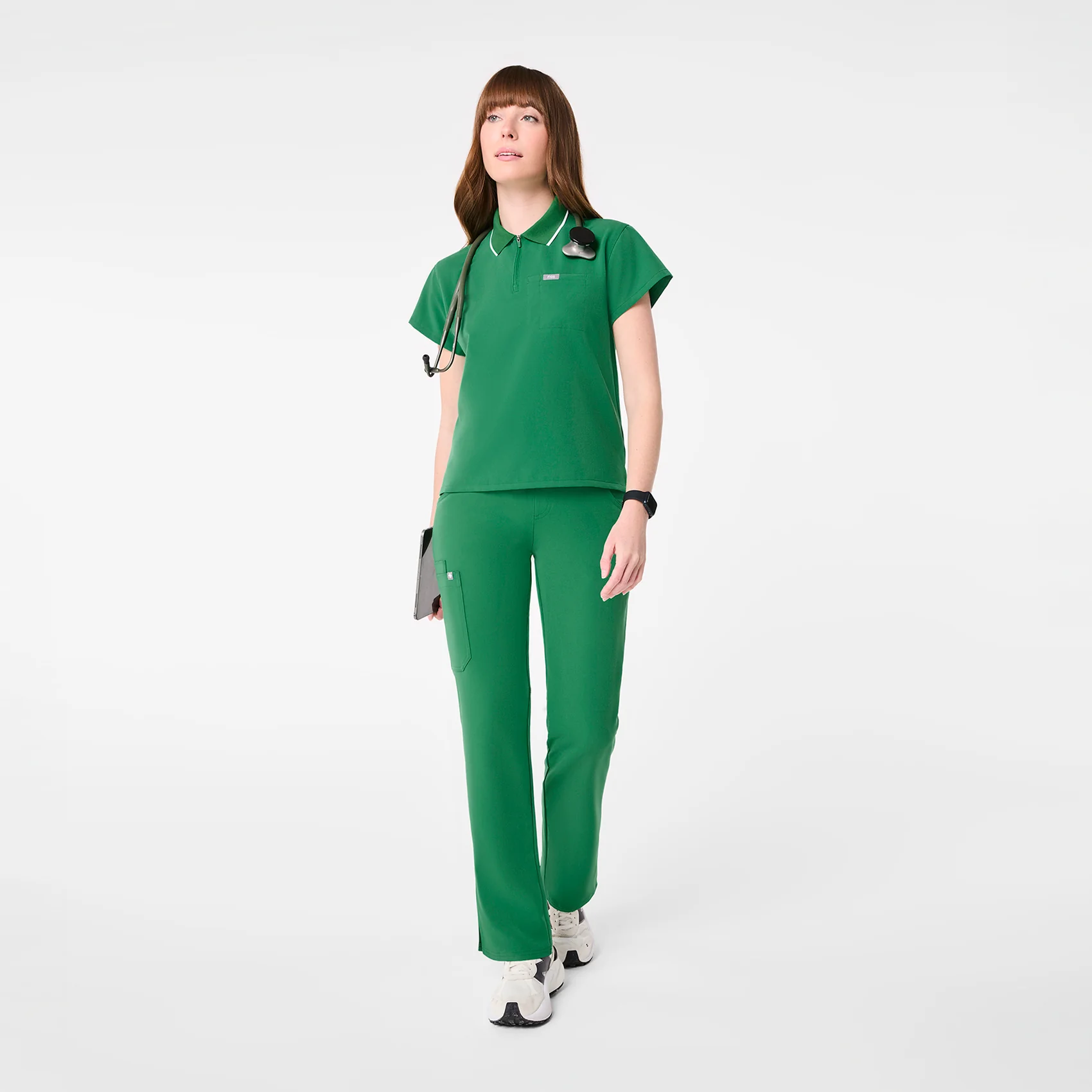 women's Indocyanine Green Hope Relaxed Polo - Scrub Top - Image 2
