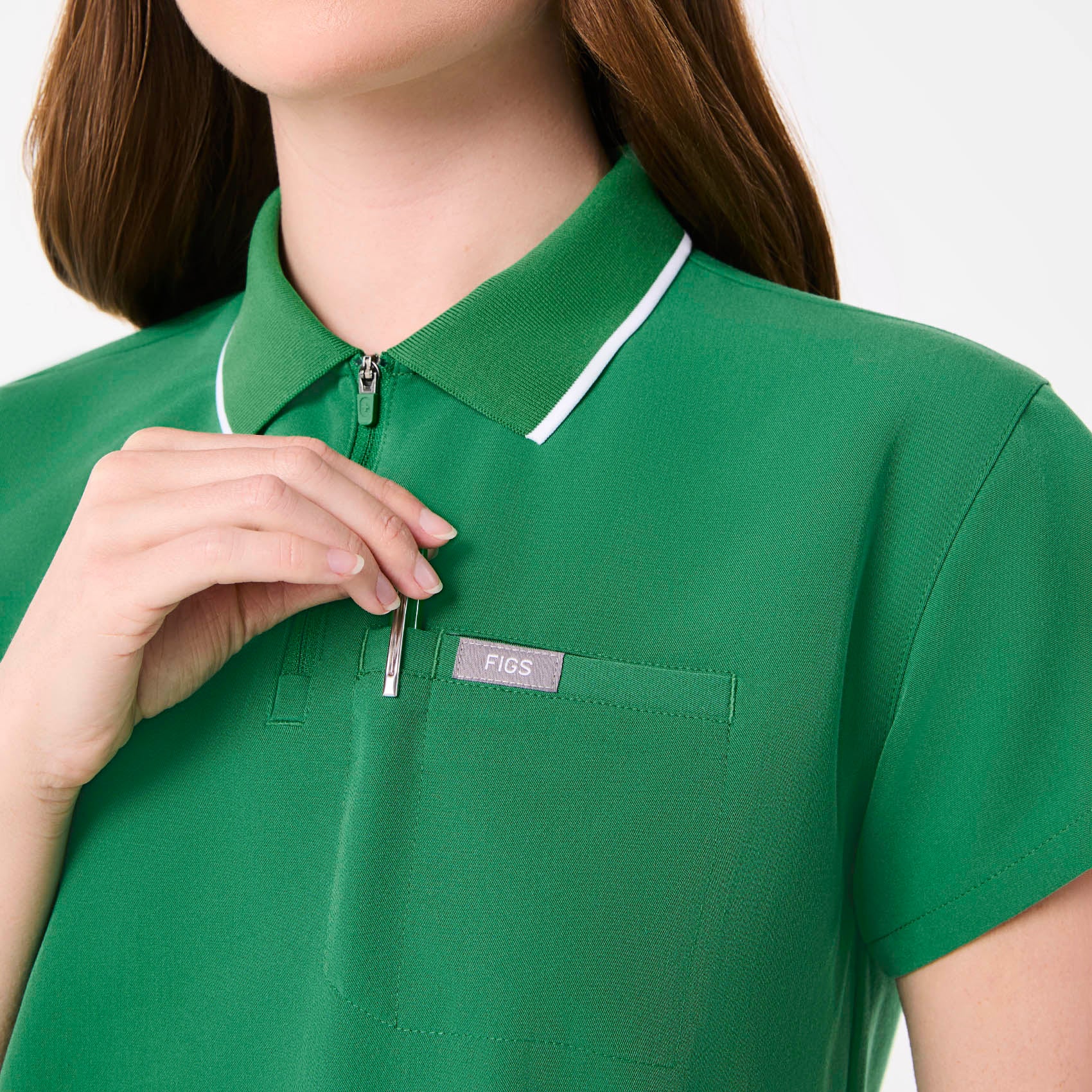 women's Indocyanine Green Hope Relaxed Polo - Scrub Top - Image 6