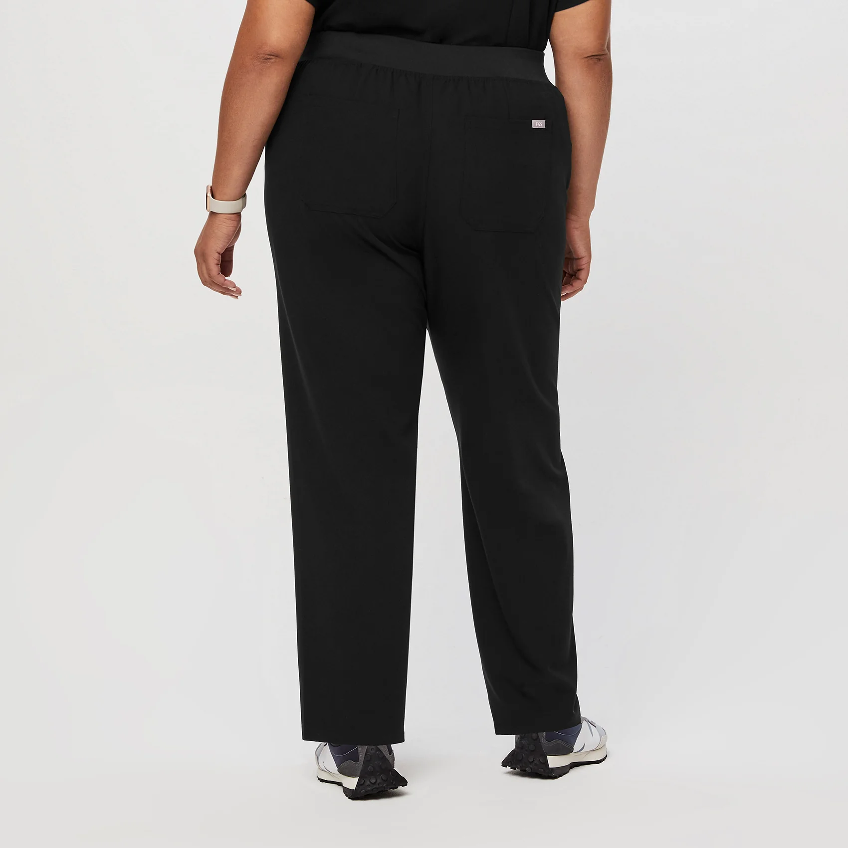 women's Black High Waisted Livingston™ - Petite Basic Scrub Pants (3XL - 6XL) - Image 4