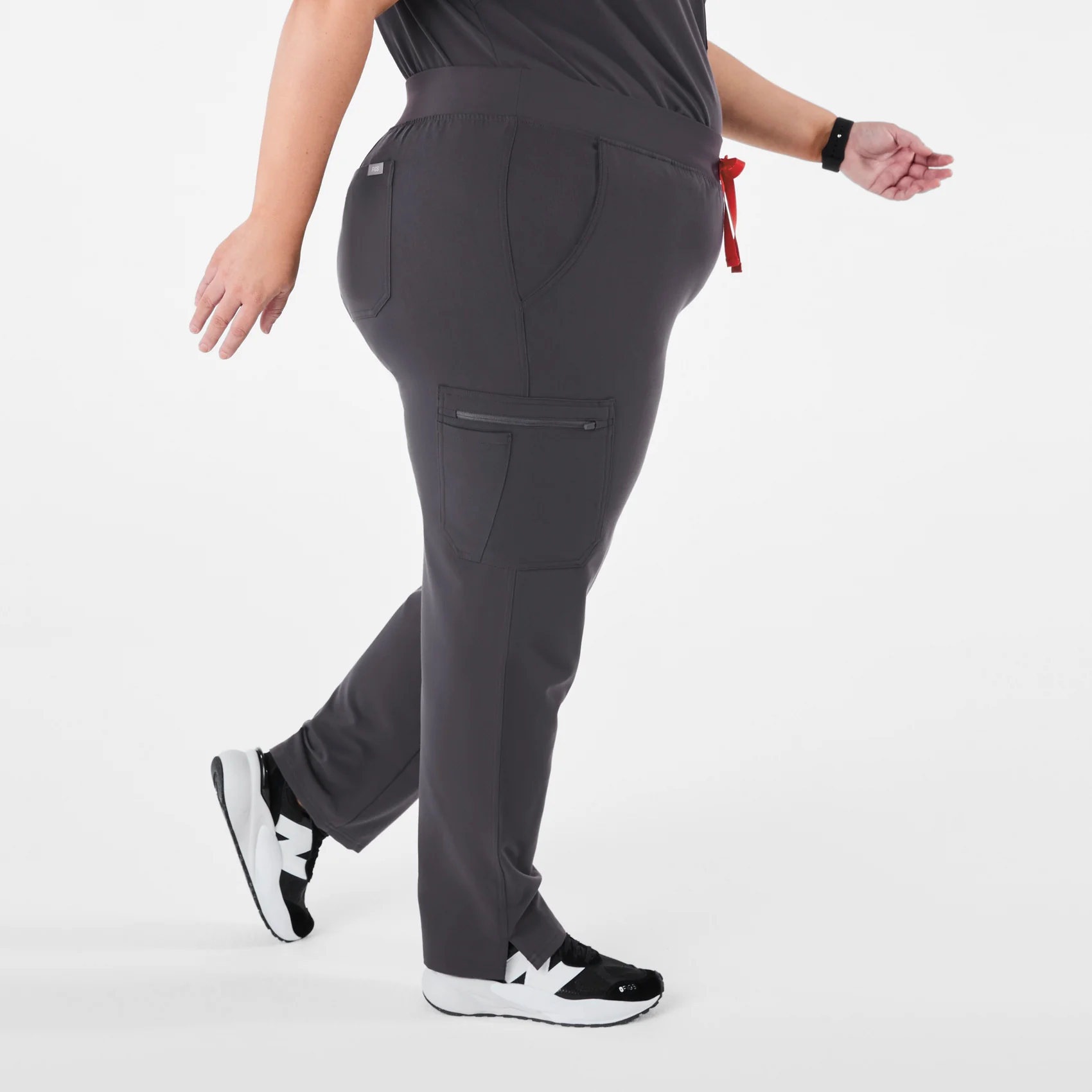 women's Charcoal High Waisted Yola™ - Petite Skinny Scrub Pants (3XL - 6XL) - Image 3