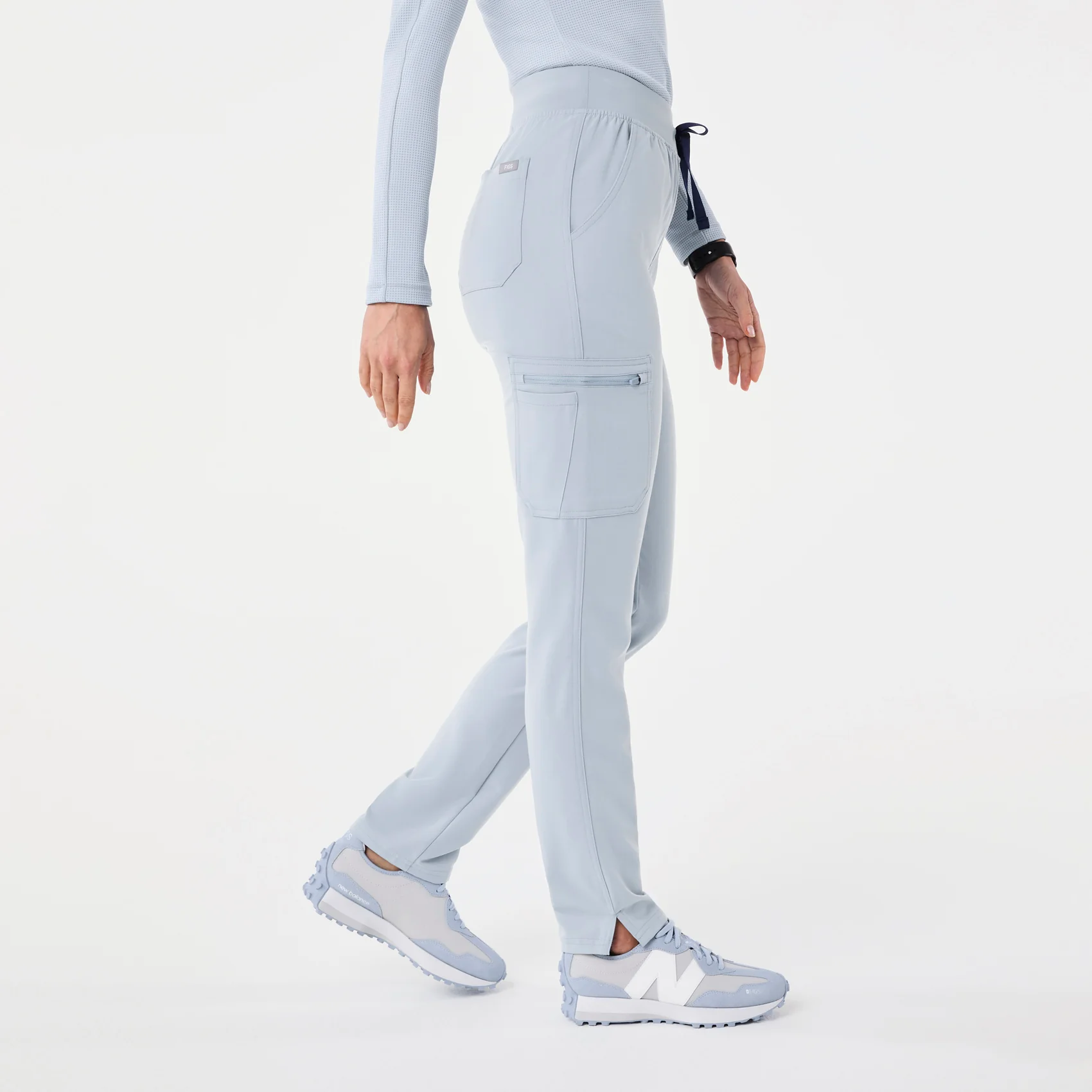 women's Dusty Blue High Waisted Yola - Tall Skinny Scrub Pant™ - Image 3