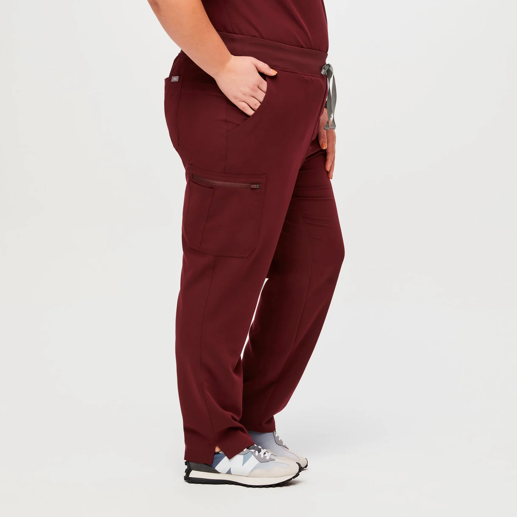 women's Burgundy High Waisted Yola™ - Tall Skinny Scrub Pants (3XL - 6XL) - Image 3