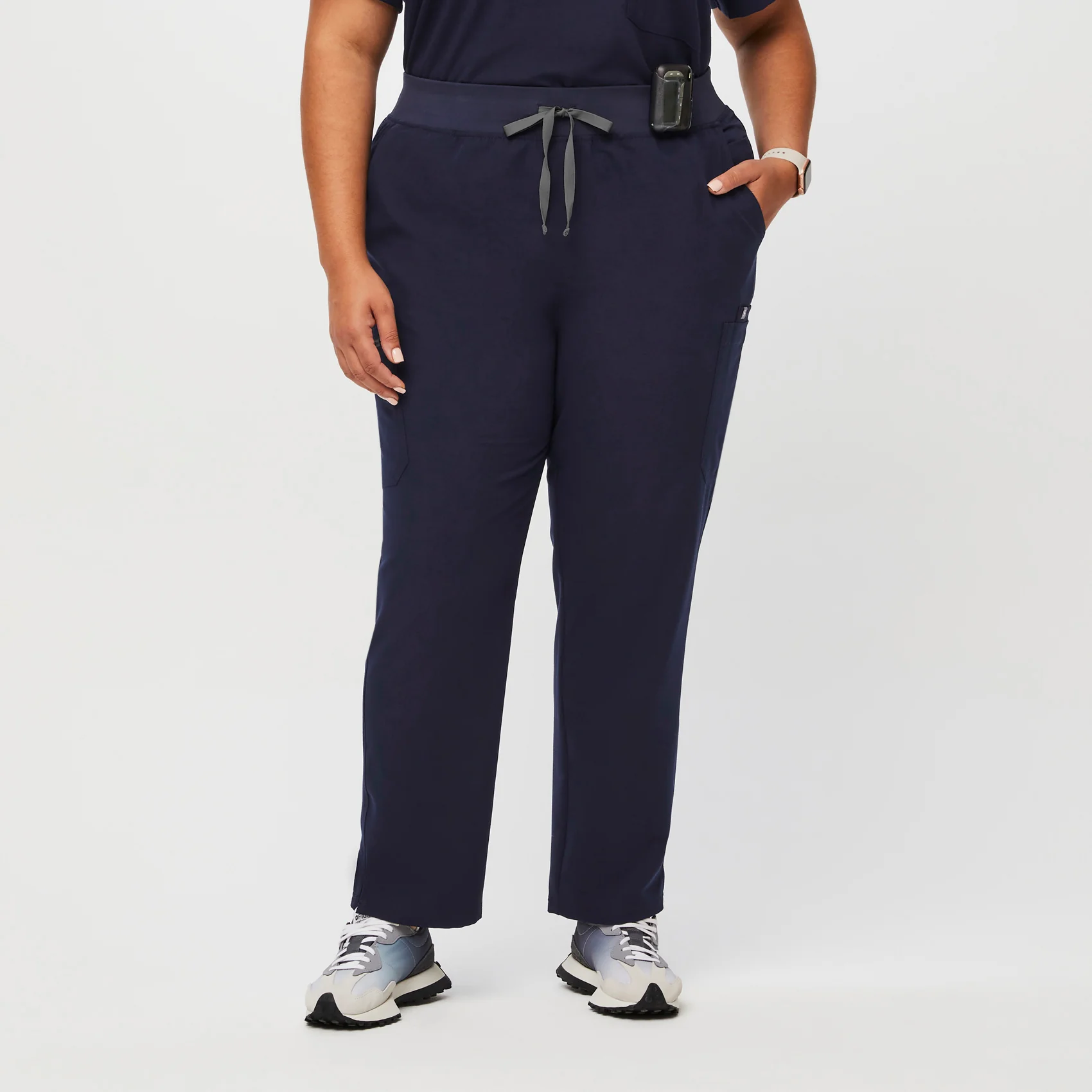 women's Navy High Waisted Yola™ - Tall Skinny Scrub Pants (3XL - 6XL)