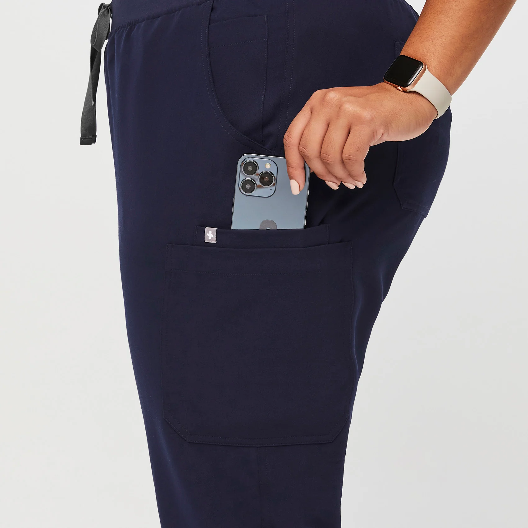 women's Navy High Waisted Yola™ - Tall Skinny Scrub Pants (3XL - 6XL) - Image 6