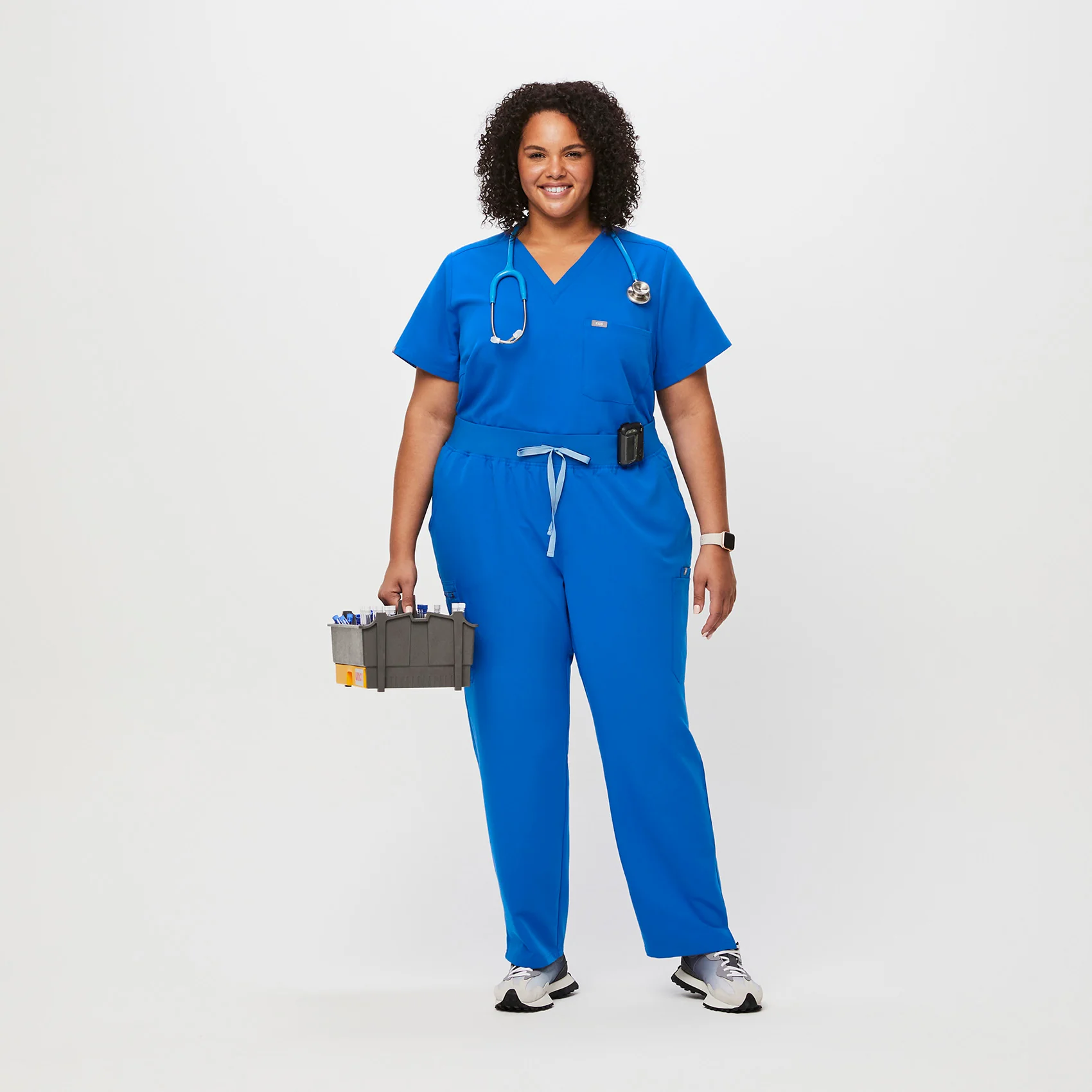 women's Royal Blue High Waisted Yola™ - Tall Skinny Scrub Pants (3XL - 6XL) - Image 2