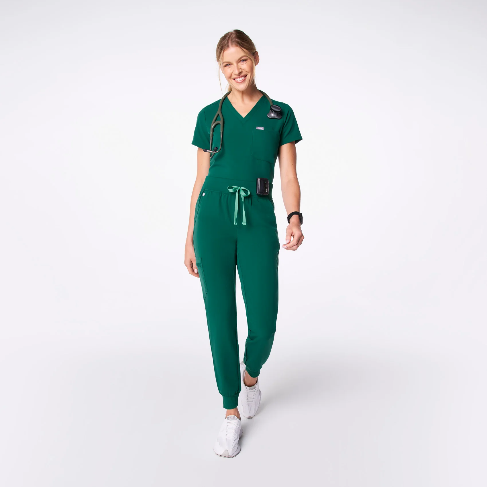 women's Hunter Green High Waisted Zamora - Jogger Scrub Pant™ - Image 2