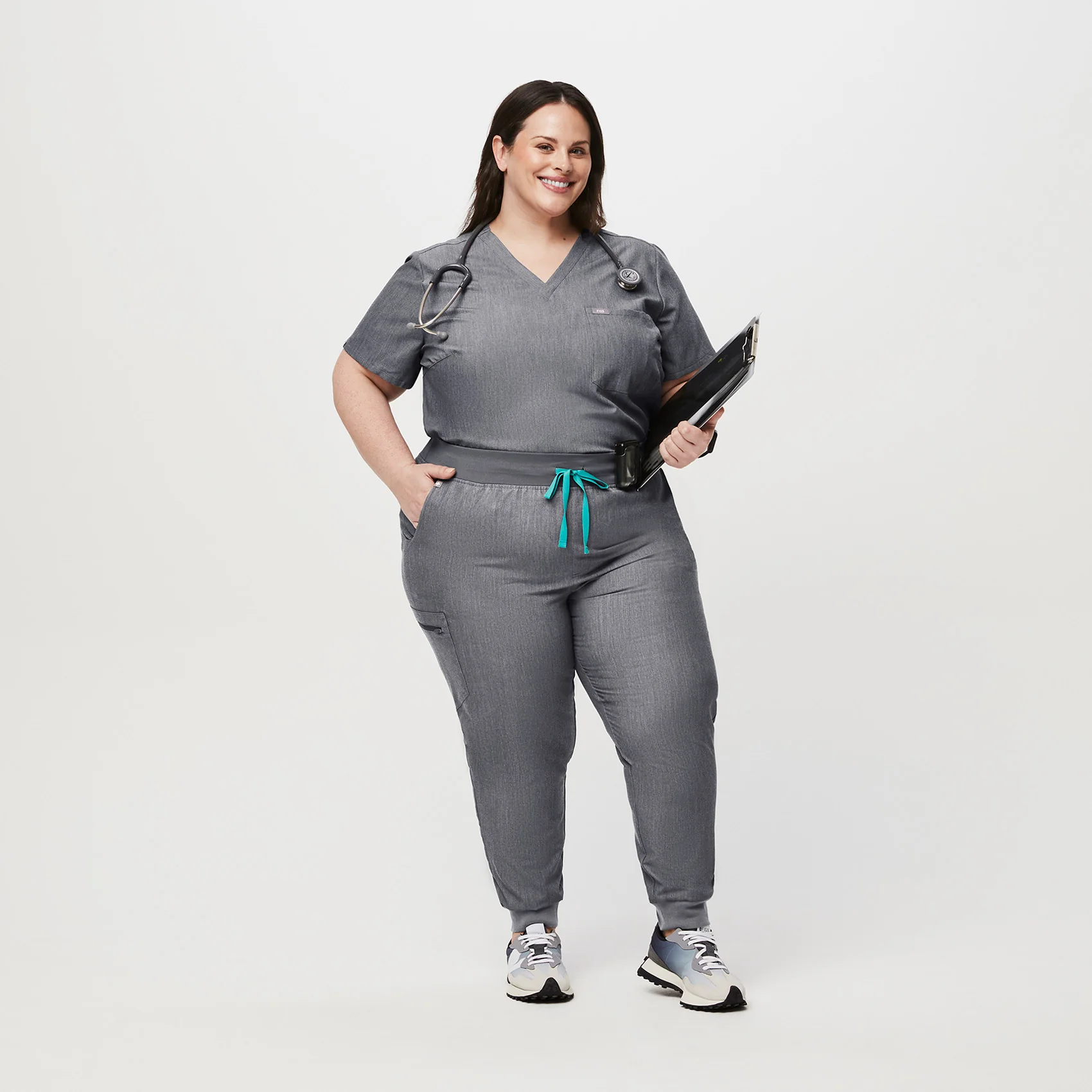 women's Graphite High Waisted Zamora™ - Jogger Scrub Pants (3XL - 6XL) - Image 2