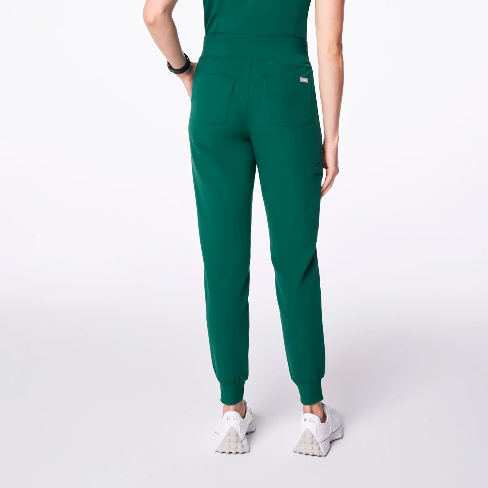 women's Hunter Green High Waisted Zamora - Petite Jogger Scrub Pant™ - Image 4