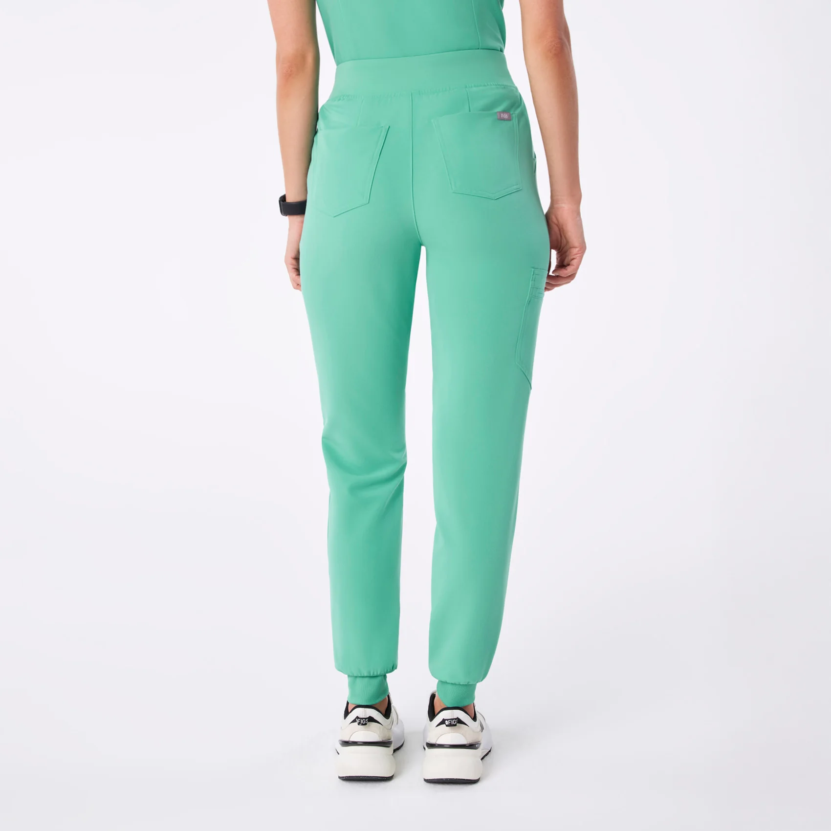 women's Surgical Green High Waisted Zamora - Petite Jogger Scrub Pant™ - Image 4
