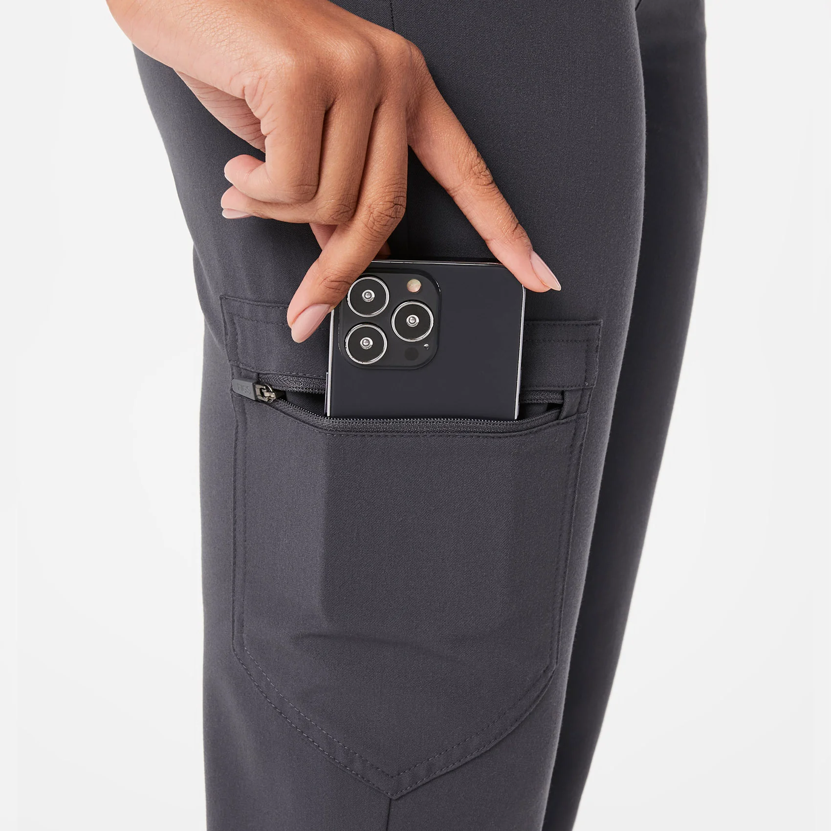 women's Charcoal High Waisted Zamora™ - Petite Jogger Scrub Pants (3XL - 6XL) - Image 6