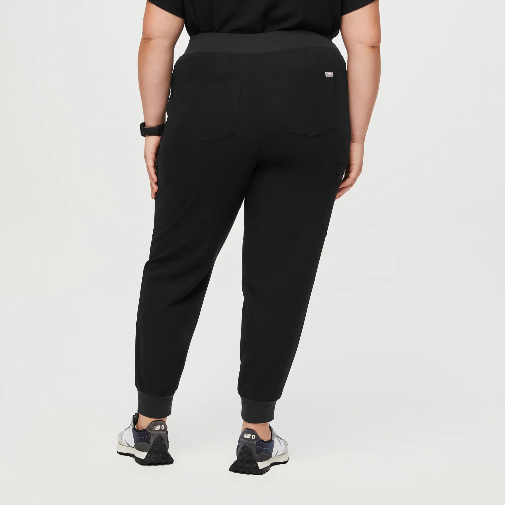 women's Black High Waisted Zamora™ - Tall Jogger Scrub Pants (3XL - 6XL) - Image 3