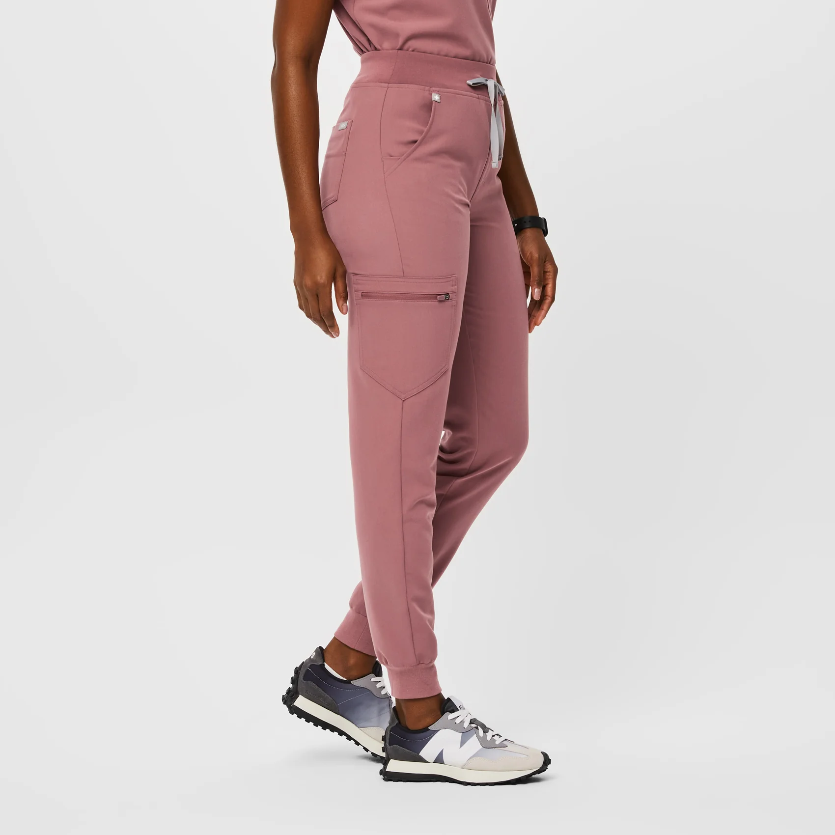 women's Mauve High Waisted Zamora™ - Tall Jogger Scrub Pants (3XL - 6XL) - Image 3