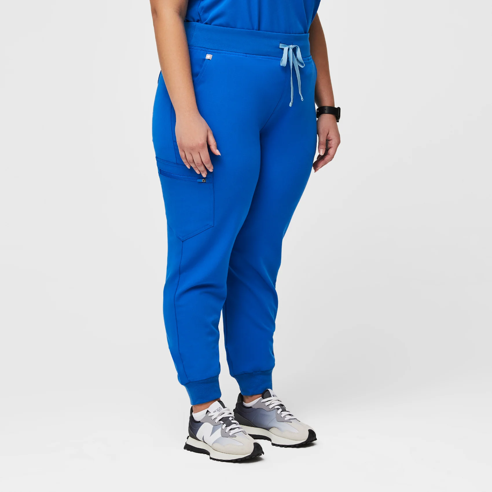 women's Royal Blue High Waisted Zamora™ - Tall Jogger Scrub Pants (3XL - 6XL) - Image 3