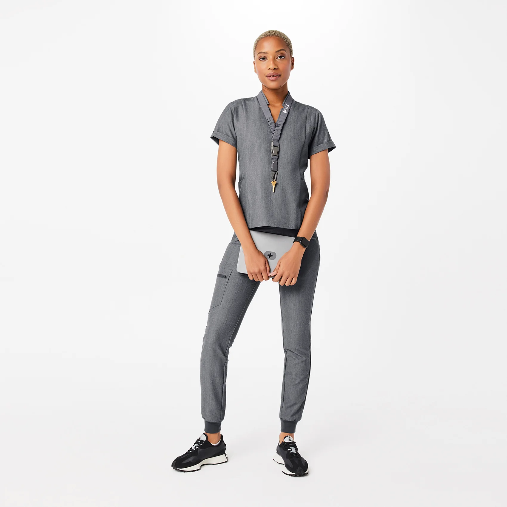 women's Graphite Inala - Slim Scrub Top - Image 7