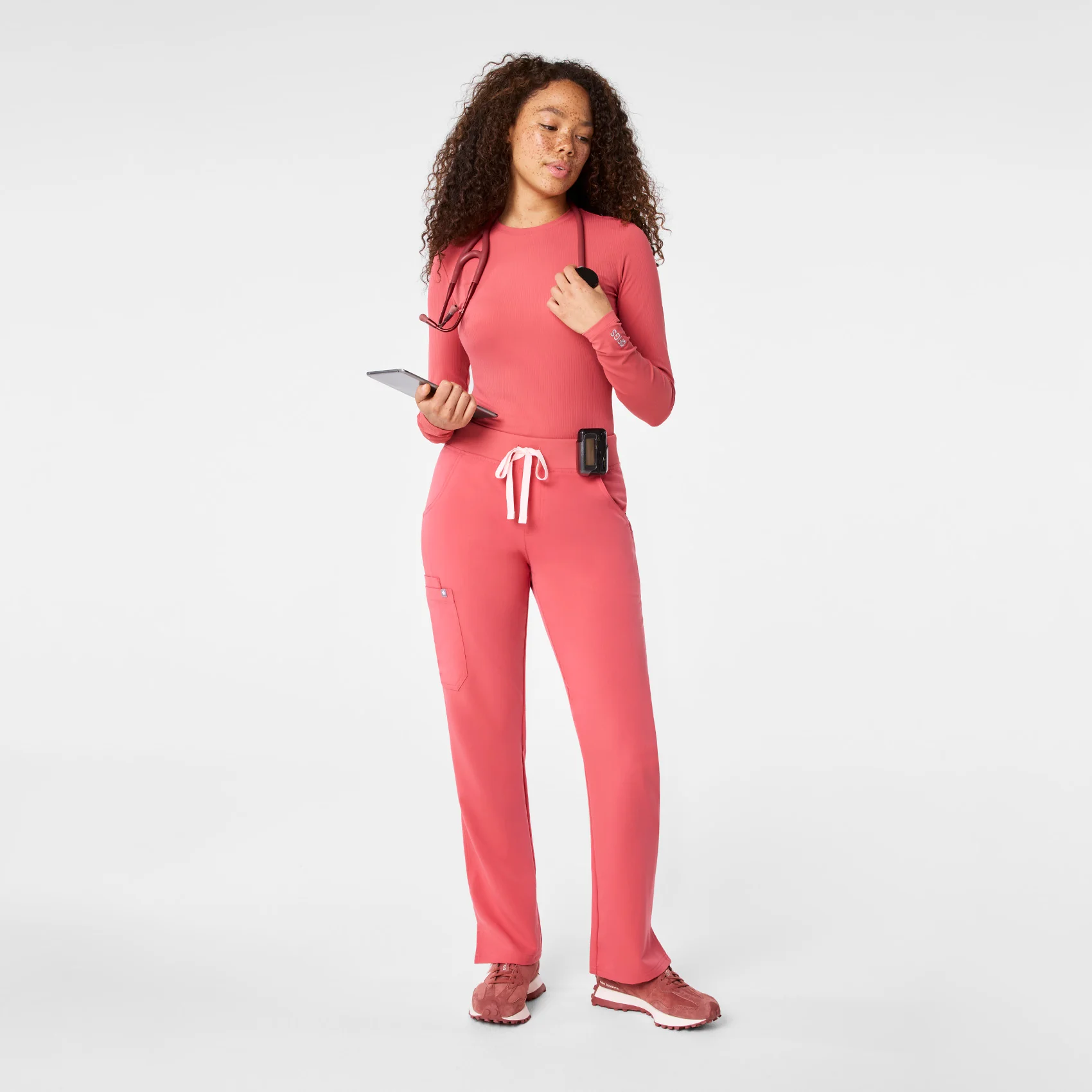 women's Pulmonary Pink Kade - Petite Cargo Scrub Pant™ - Image 2