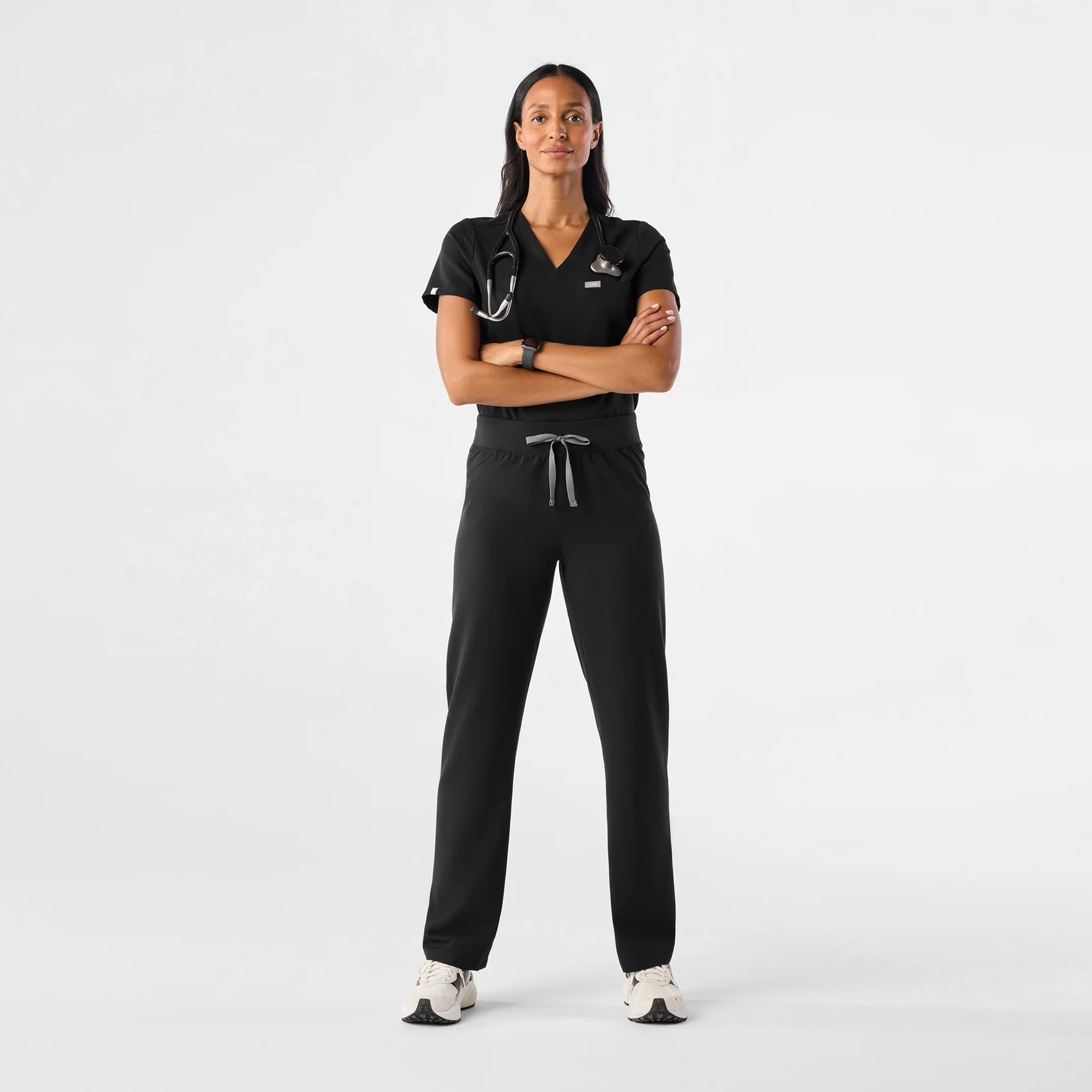 women's Black Livingston™ High Waisted - Petite Basic Scrub Pants - Image 2