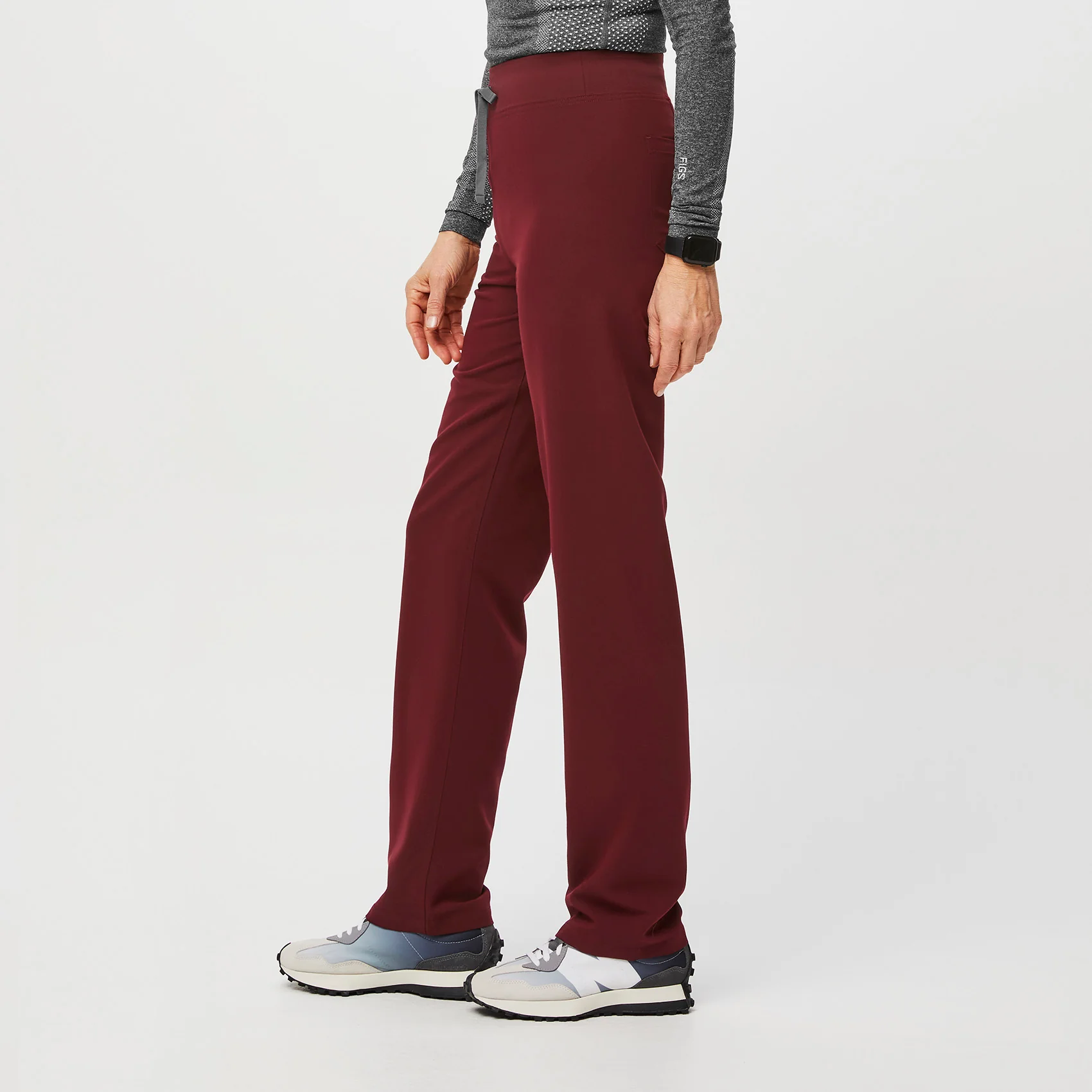 women's Burgundy Livingston™ High Waisted - Petite Basic Scrub Pants - Image 4