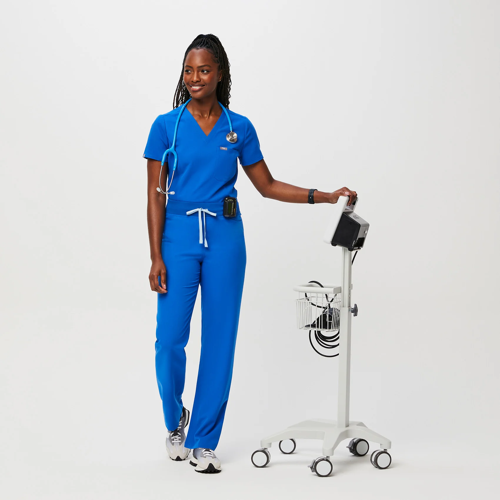 women's Royal Blue Livingston™ High Waisted - Petite Basic Scrub Pants - Image 2
