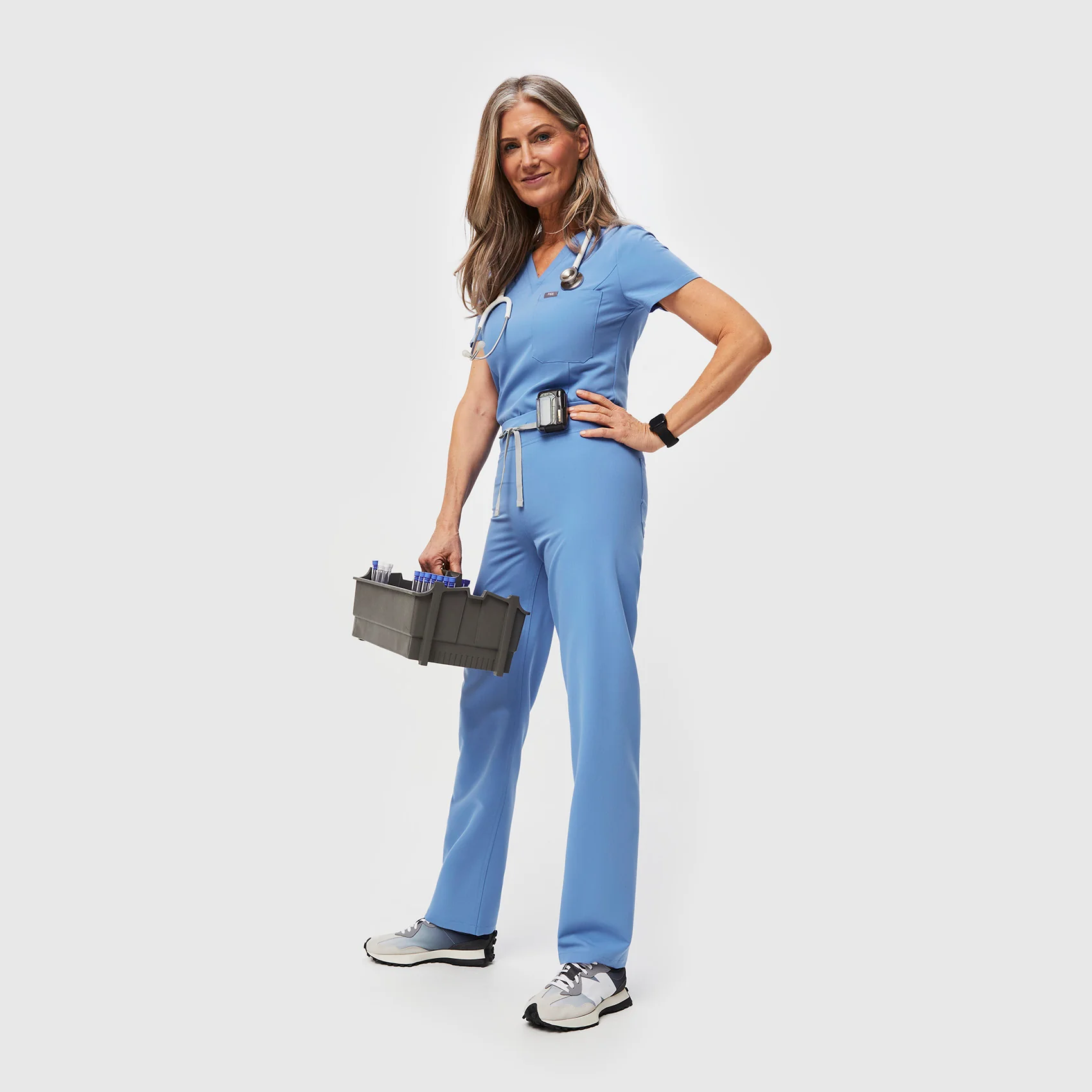 women's Ceil Blue Livingston™ High Waisted - Tall Basic Scrub Pants - Image 6
