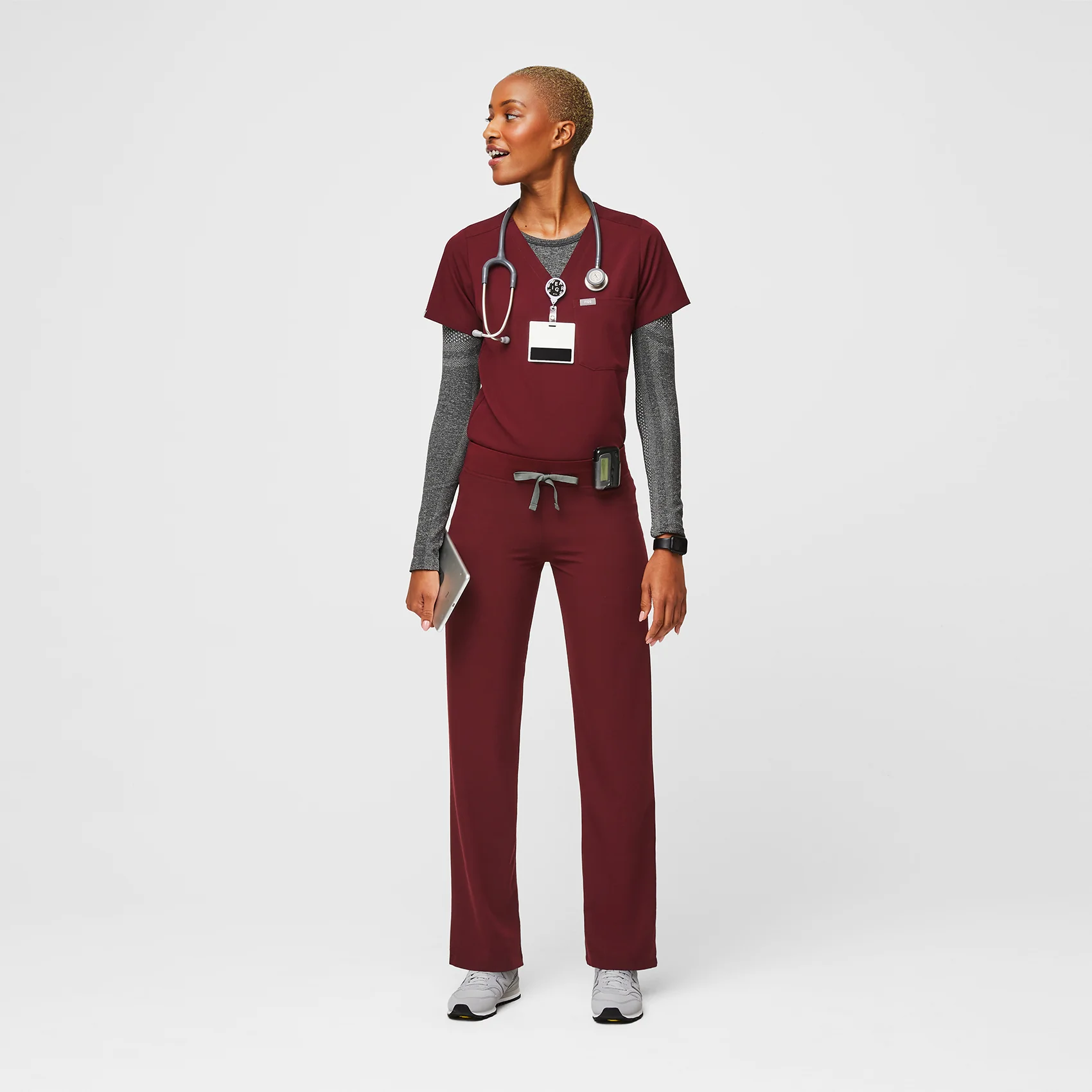 Women's Burgundy Livingston™ - Petite Basic Scrub Pants - Image 6