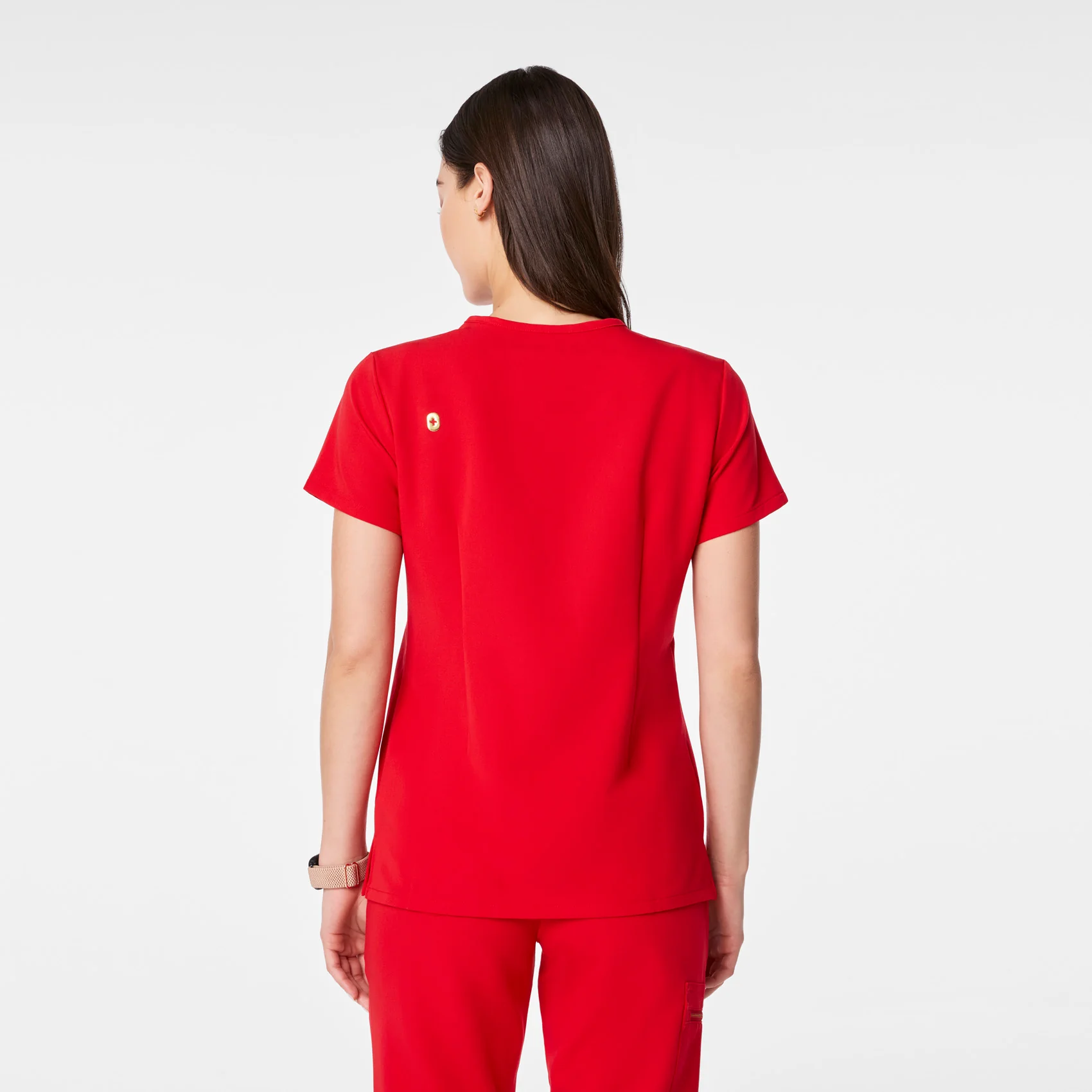 women's Lunar New Year Pop Red Catarina - One-Pocket Scrub Top™ - Image 5