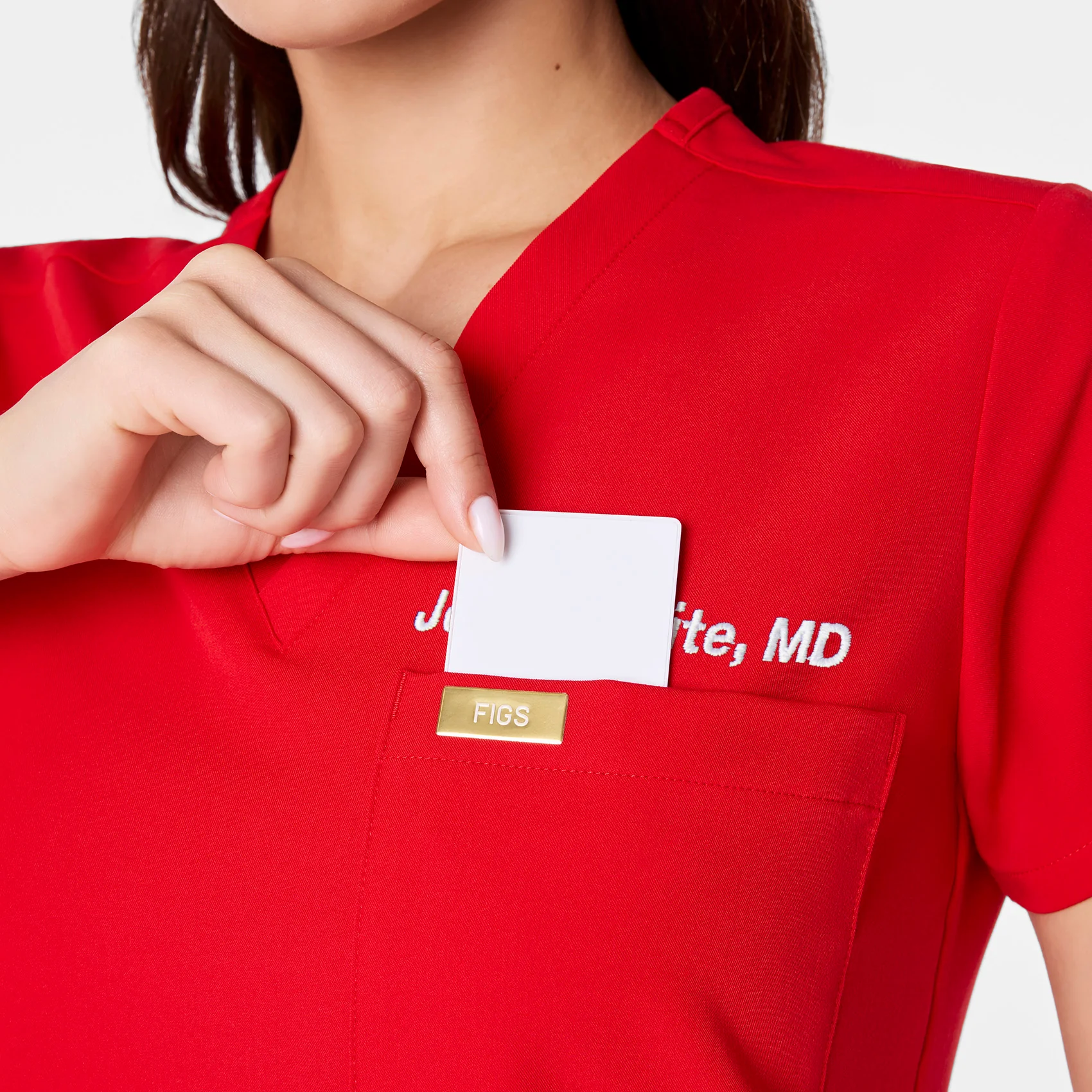 women's Lunar New Year Pop Red Catarina - One-Pocket Scrub Top™ - Image 6