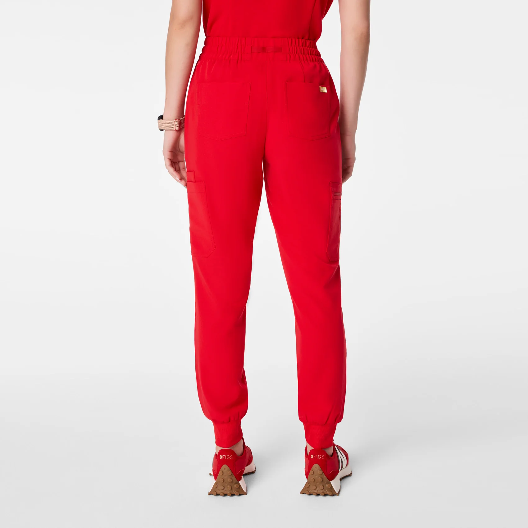 women's Lunar New Year Pop Red High Waisted Uman Relaxed - Jogger Scrub Pant - Image 5
