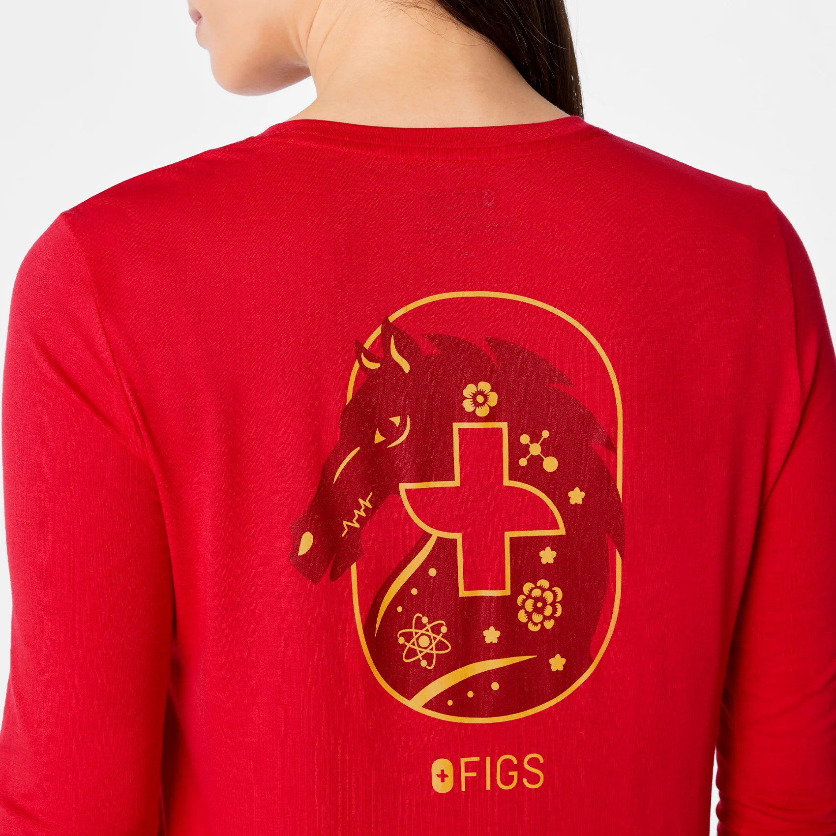 women's Pop Red Luck Looks Good On You Supersoft - Longsleeve Underscrub - Image 2