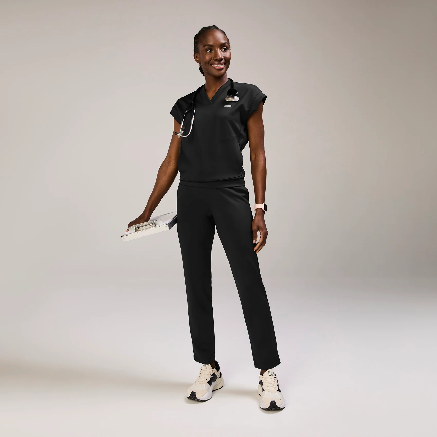 women's Black Mira FORMx V-Neck - Scrub Top™ - Image 2
