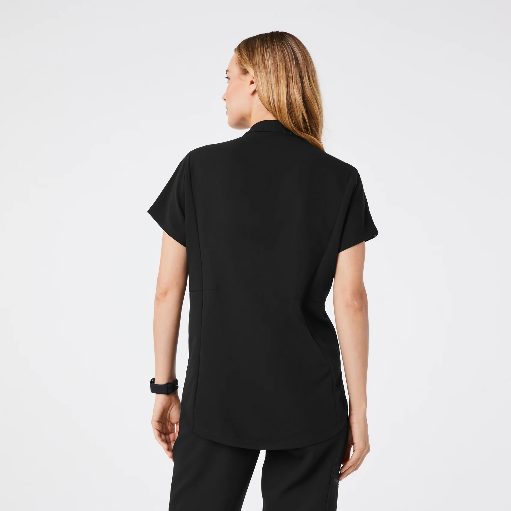 women's Black Montex - Mock Neck Scrub Top - Image 4