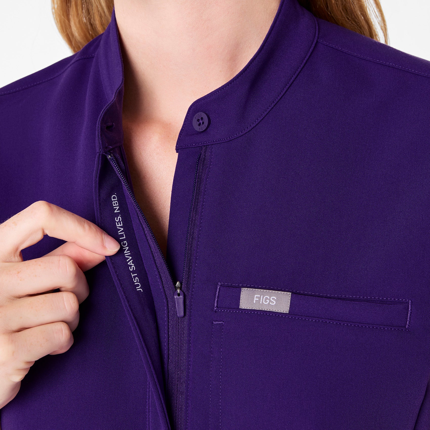women's Purple Pulse Montex - Mock Neck Scrub Top - Image 5