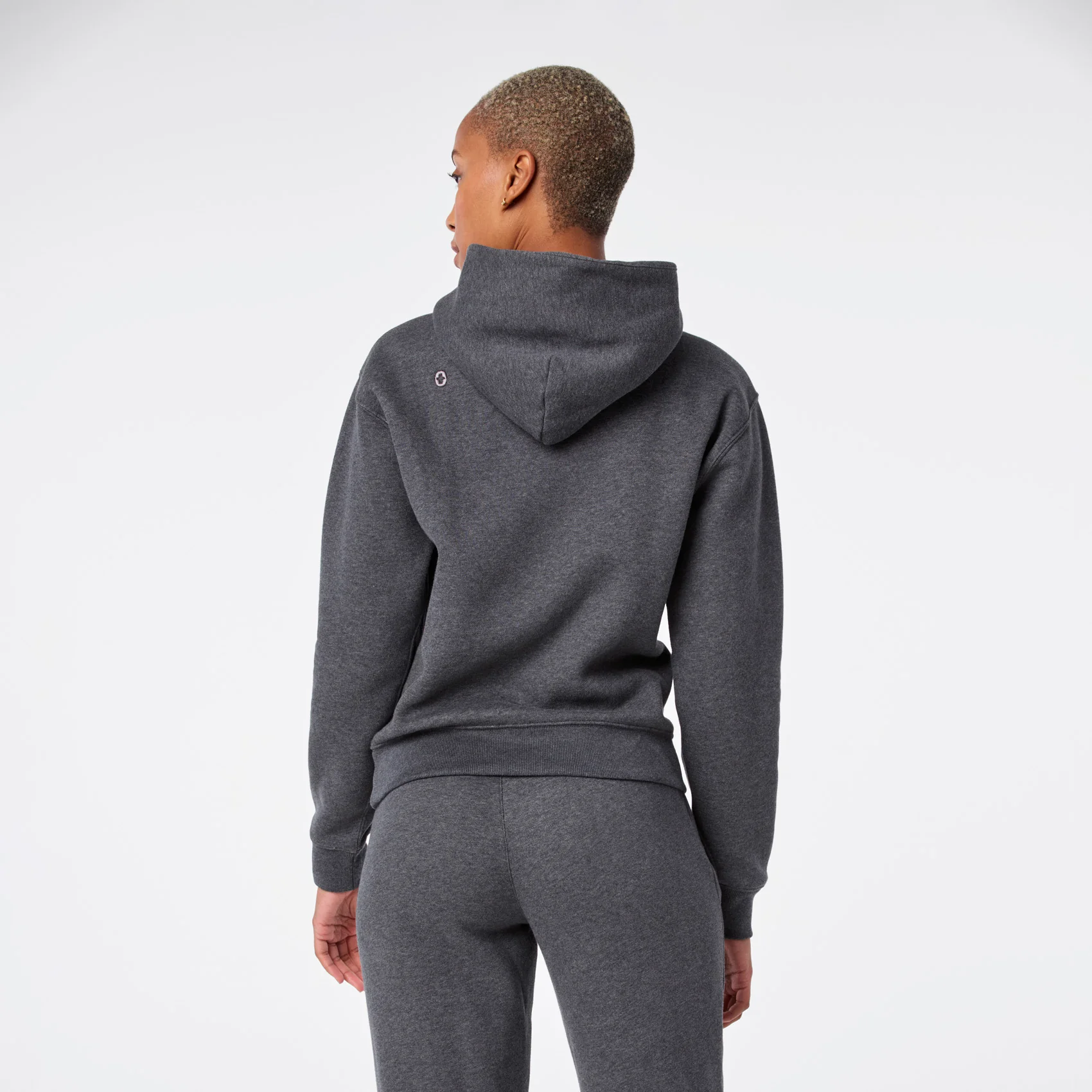 women's Charcoal Heather Grey Off-Shift - Hoodie Sweatshirt™ - Image 4