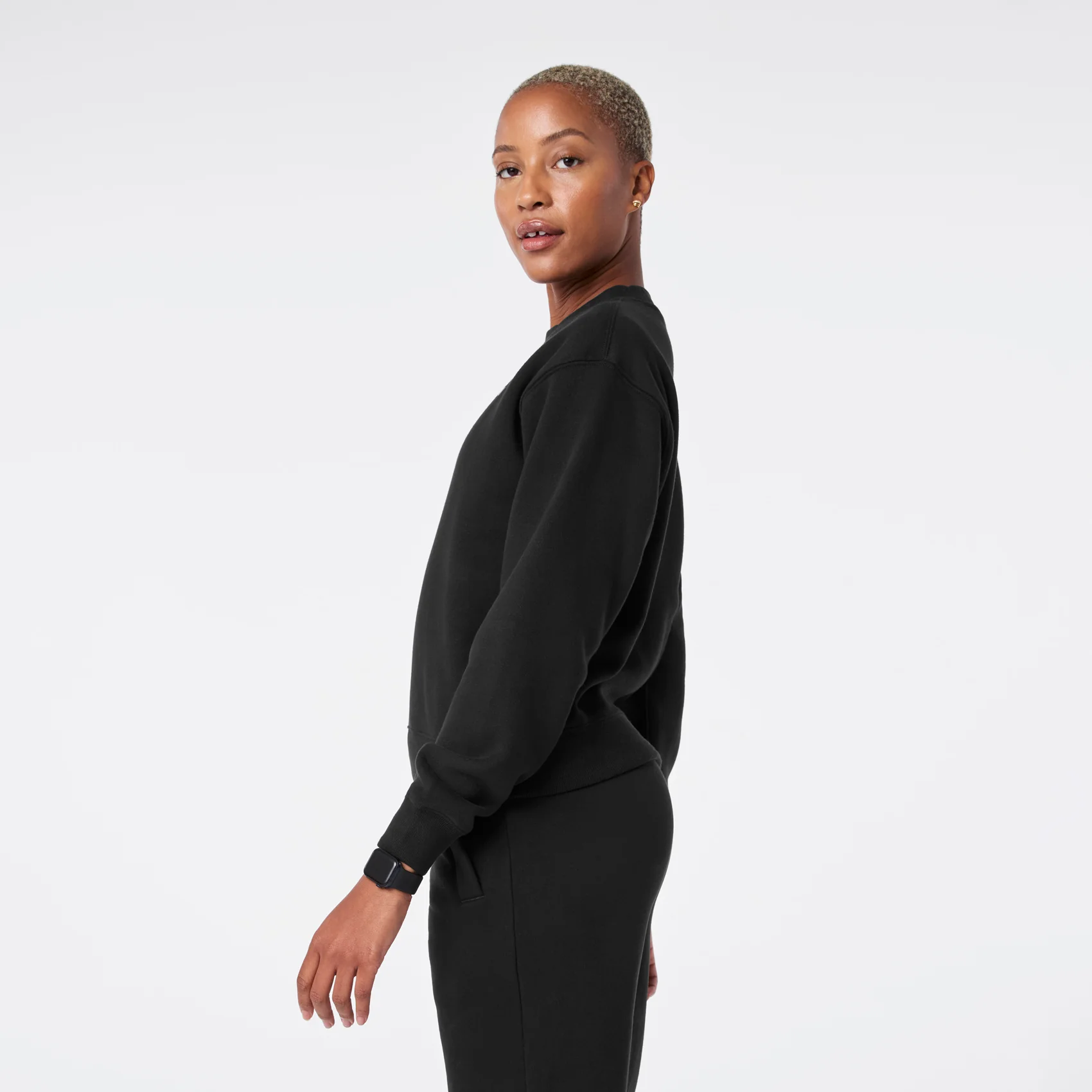 women's Black Off-Shift Relaxed - Crewneck Sweatshirt™ - Image 3