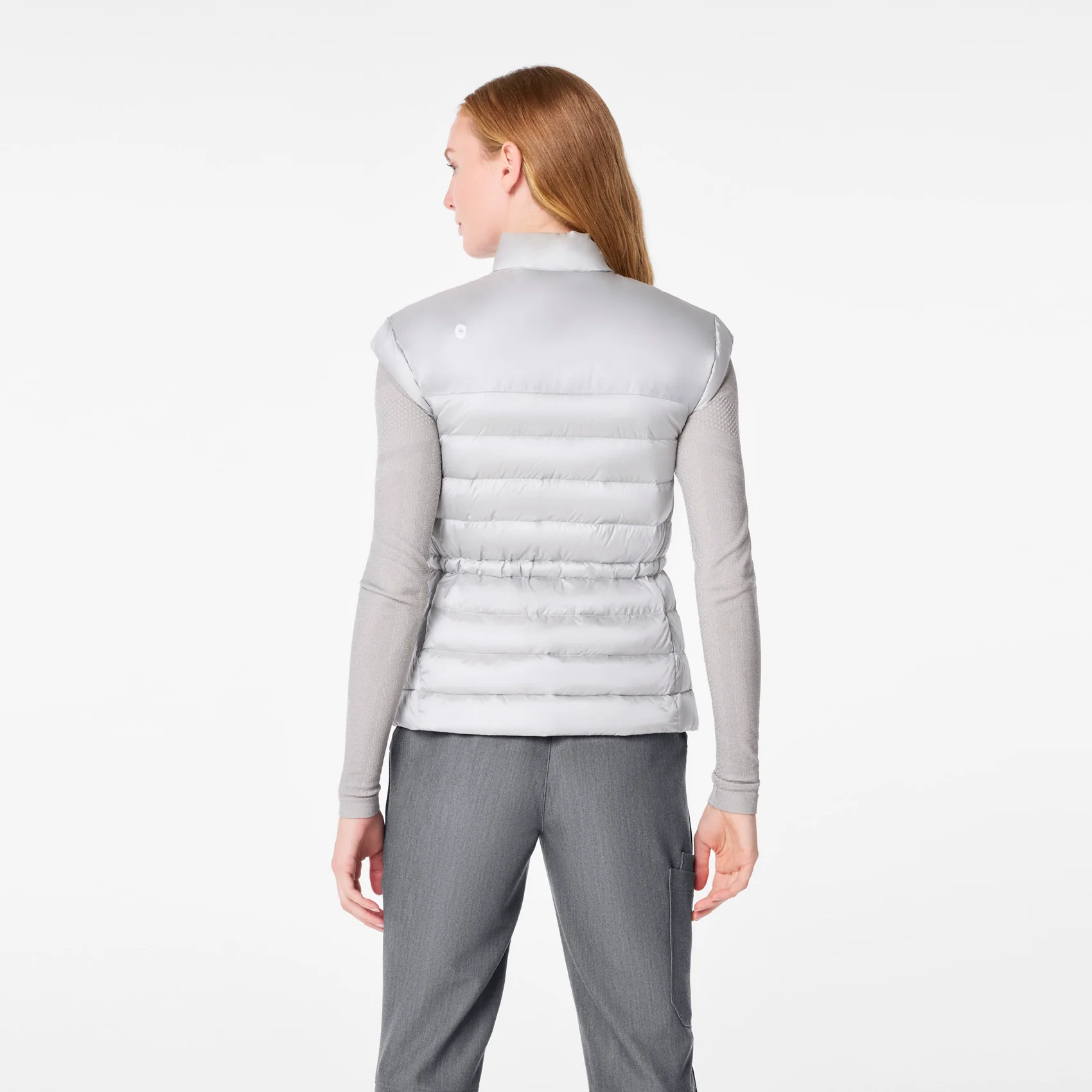 women's Silver Frost On-Shift Metallic Puffer Vest - Image 4