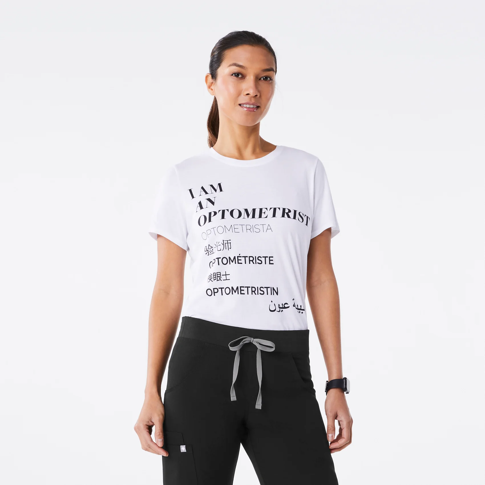 women's White Optometrist Supersoft - Shortsleeve Underscrub