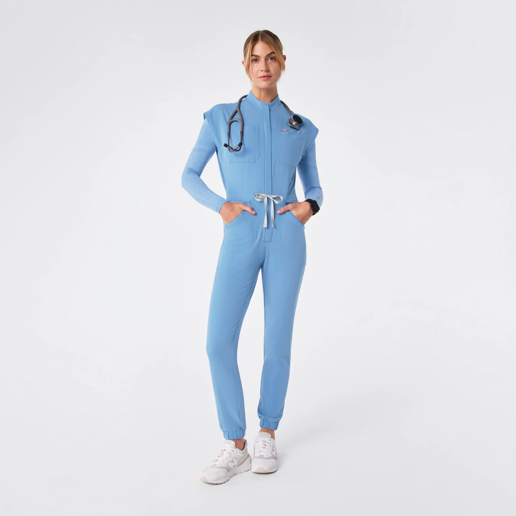 women's Ceil Blue Rafaela Cargo Jogger - Petite ScrubJumpsuit™