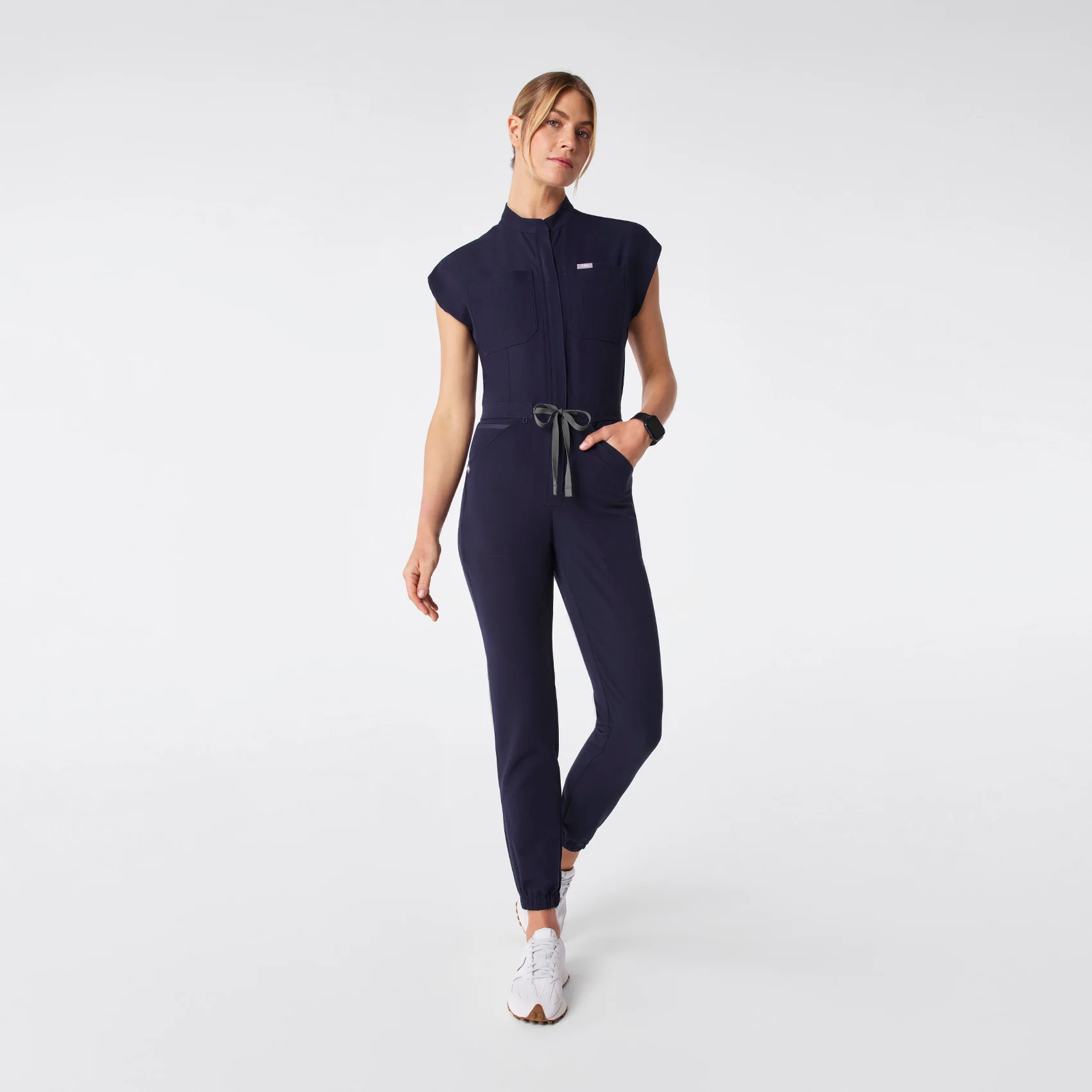 women's Navy Rafaela Cargo Jogger - Petite ScrubJumpsuit™