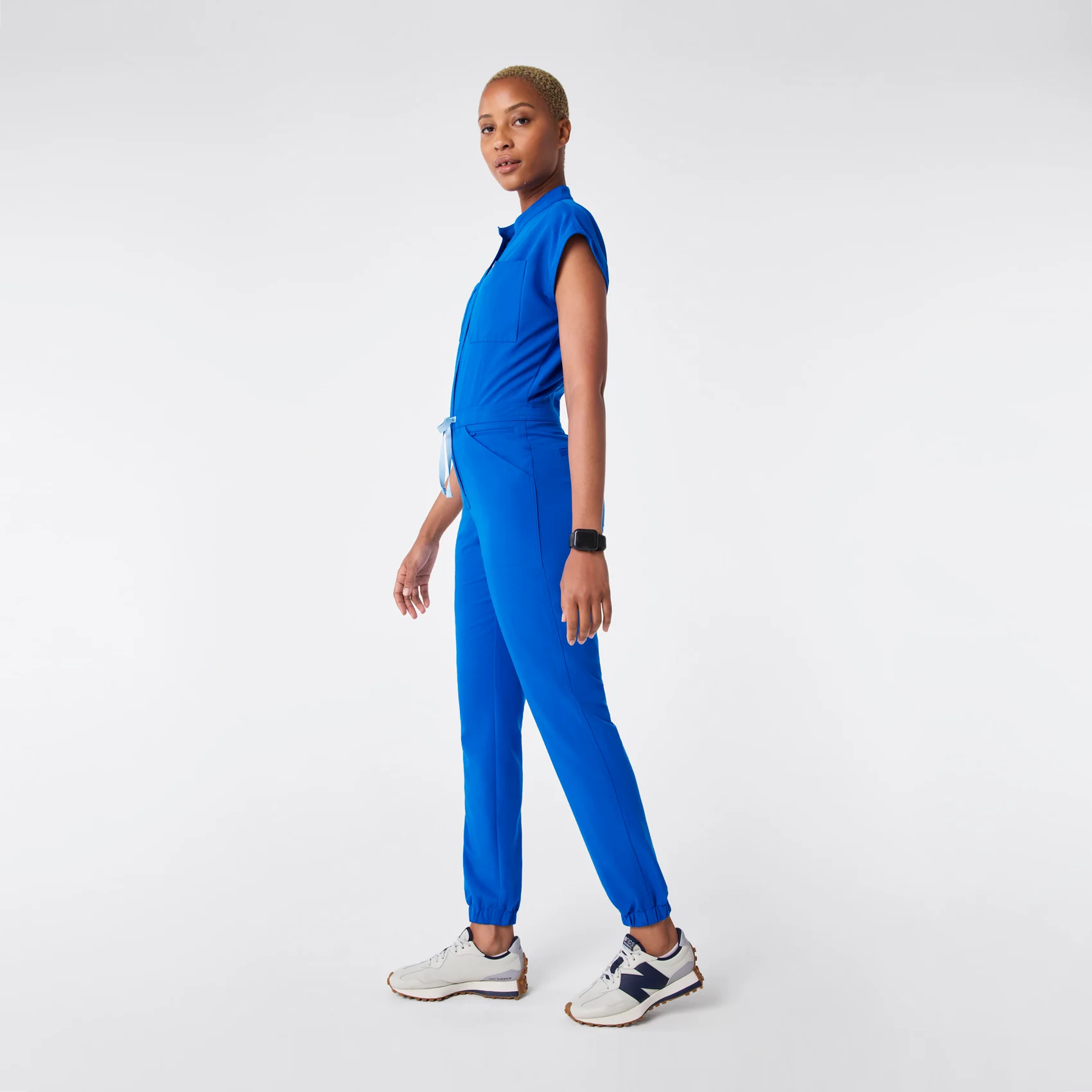 women's Royal Blue Rafaela Cargo Jogger - Petite ScrubJumpsuit™ - Image 3