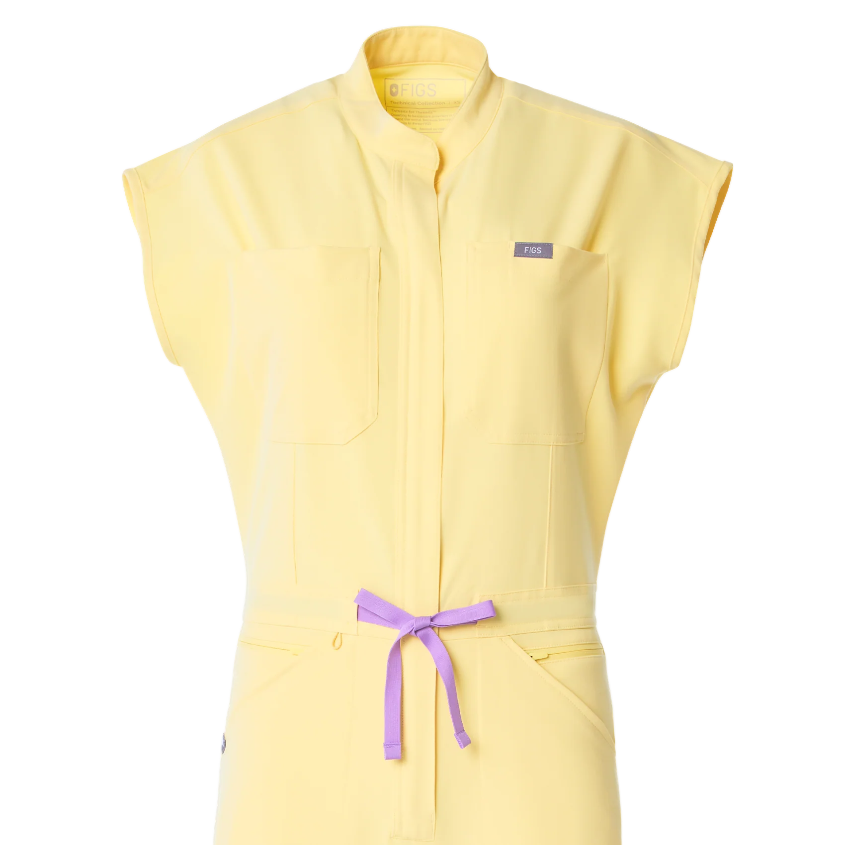 women's Butter Yellow Rafaela Wide Leg - Petite ScrubJumpsuit™ - Image 9
