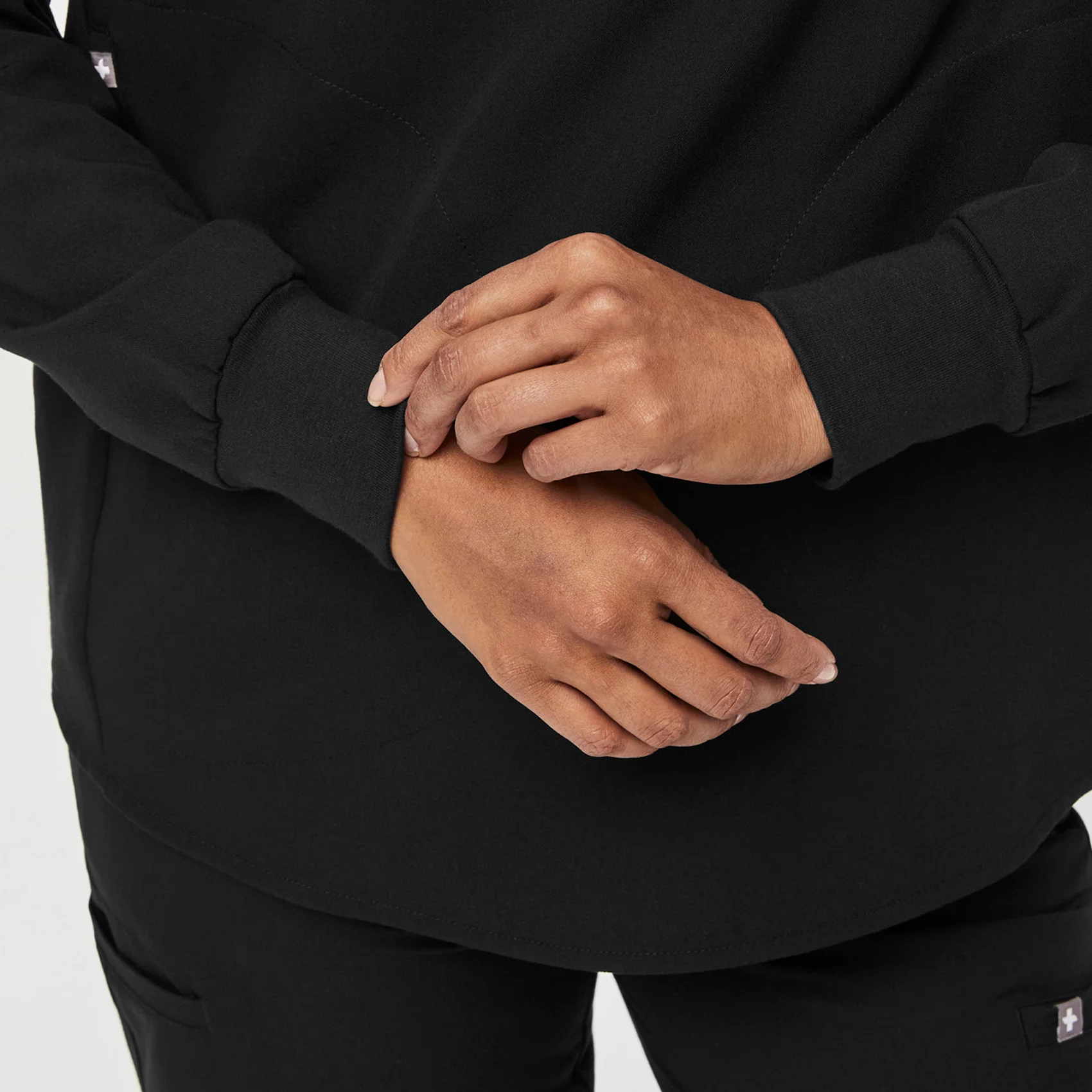 women's Black Rafaela Relaxed Longsleeve - Scrub Top - Image 6