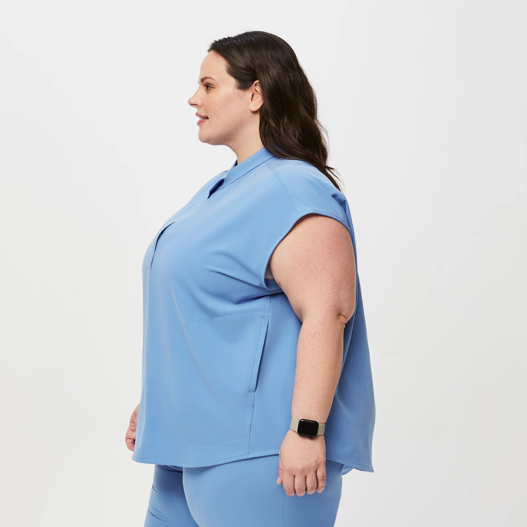 women's Ceil Blue Rafaela™ - Oversized Scrub Top (3XL - 6XL) - Image 3