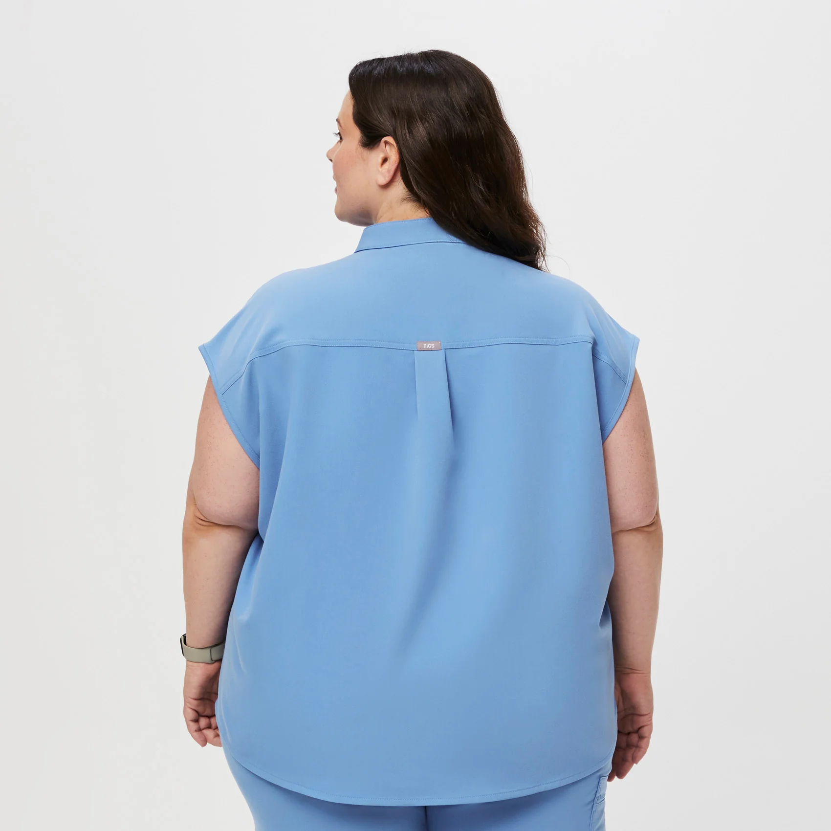 women's Ceil Blue Rafaela™ - Oversized Scrub Top (3XL - 6XL) - Image 4