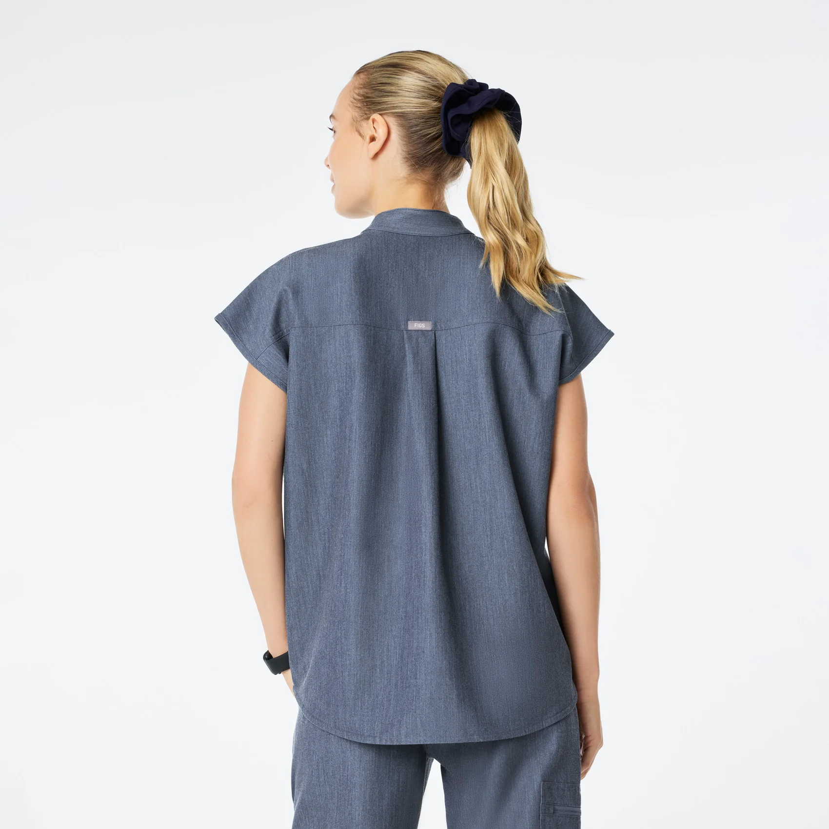 women's Heather Denim Rafaela - Oversized Scrub Top™ - Image 4