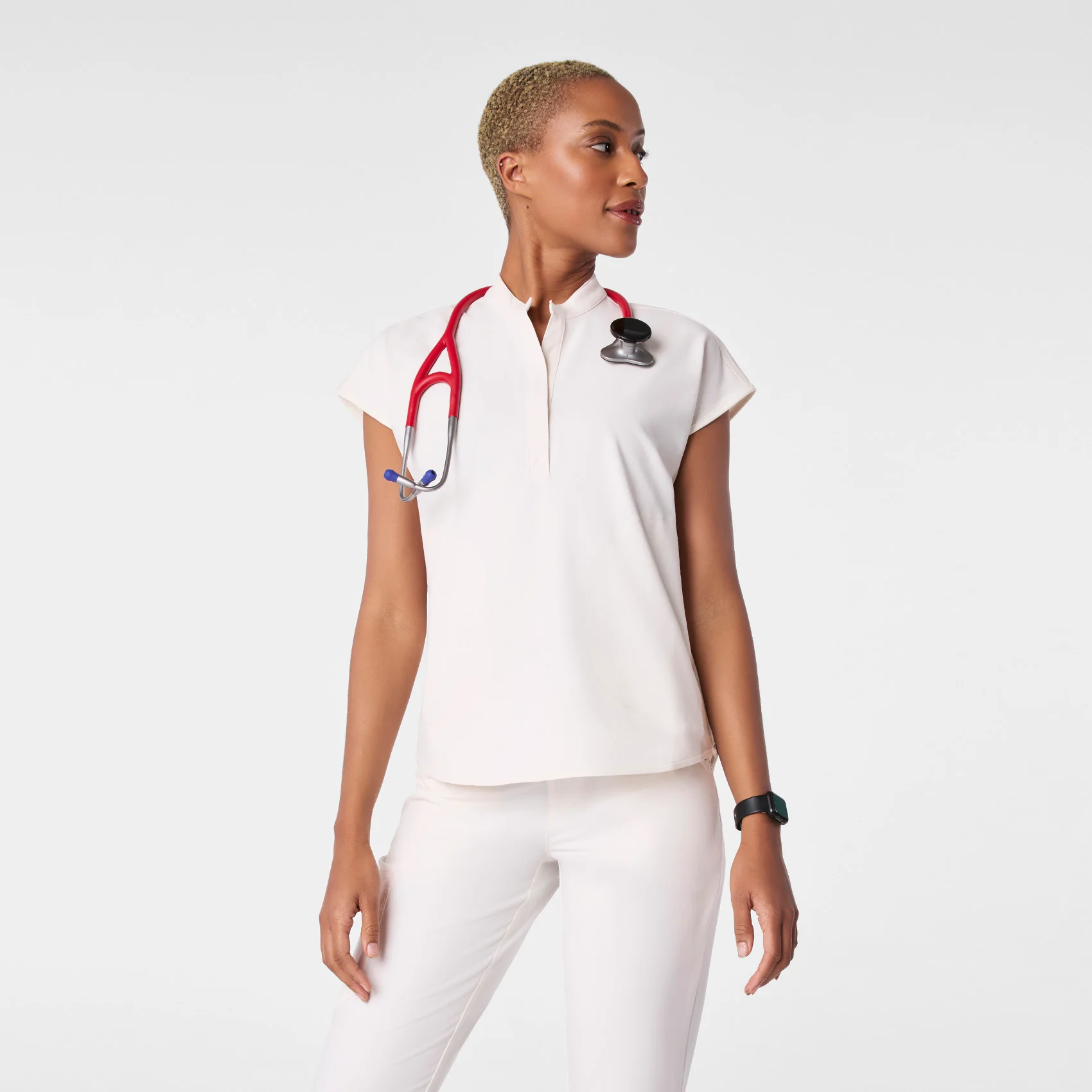 women's Off White Rafaela - Oversized Scrub Top™
