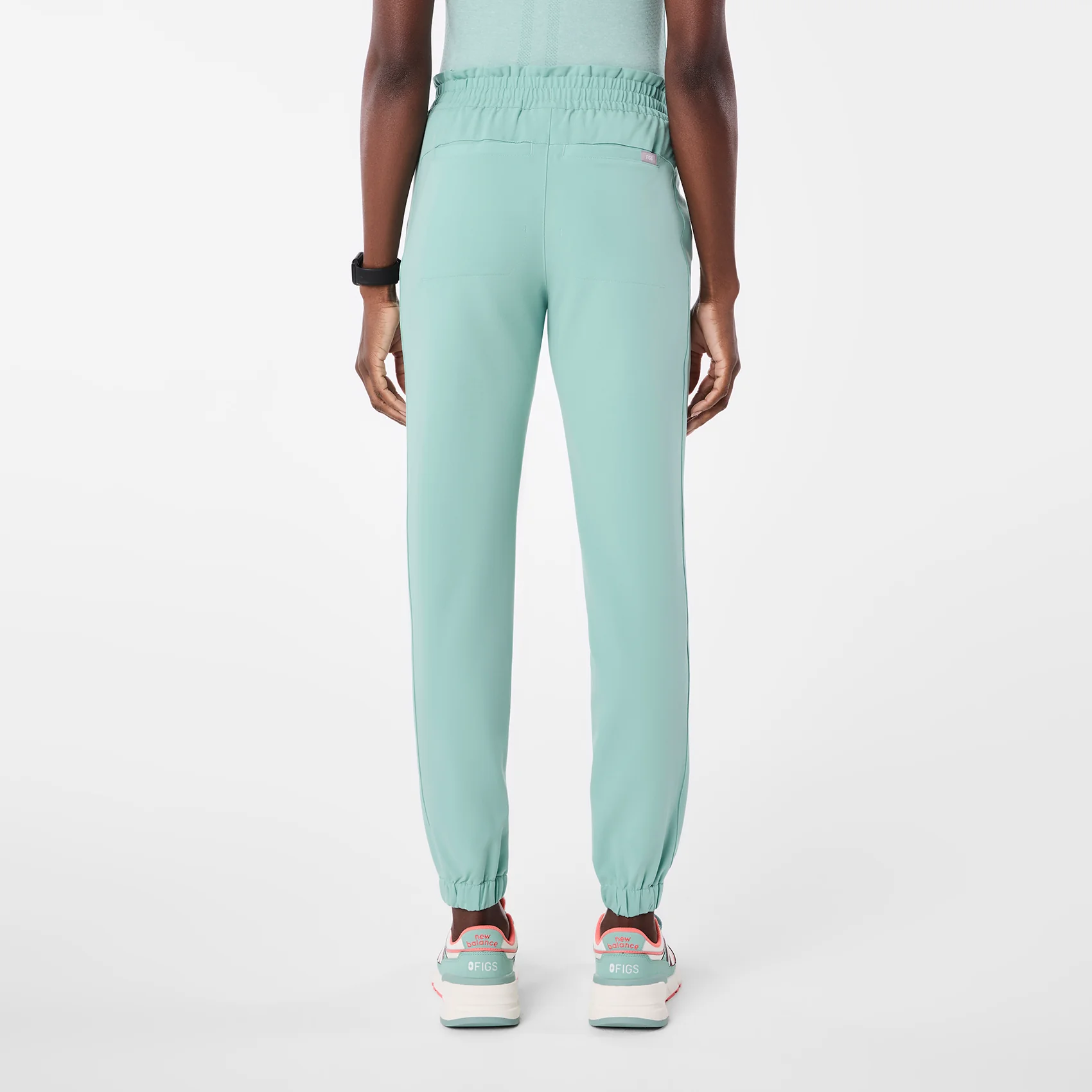 women's Seaglass Regina High Waisted Slim Jogger - Petite Scrub Pant - Image 4