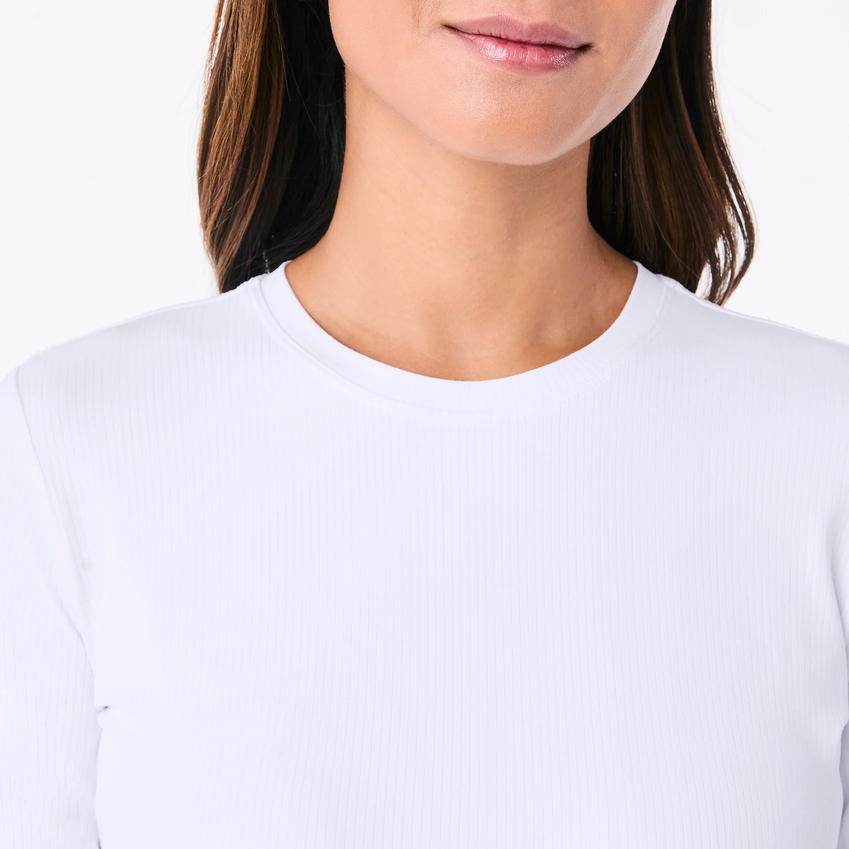women's White Ribbed - Longsleeve Underscrub - Image 6