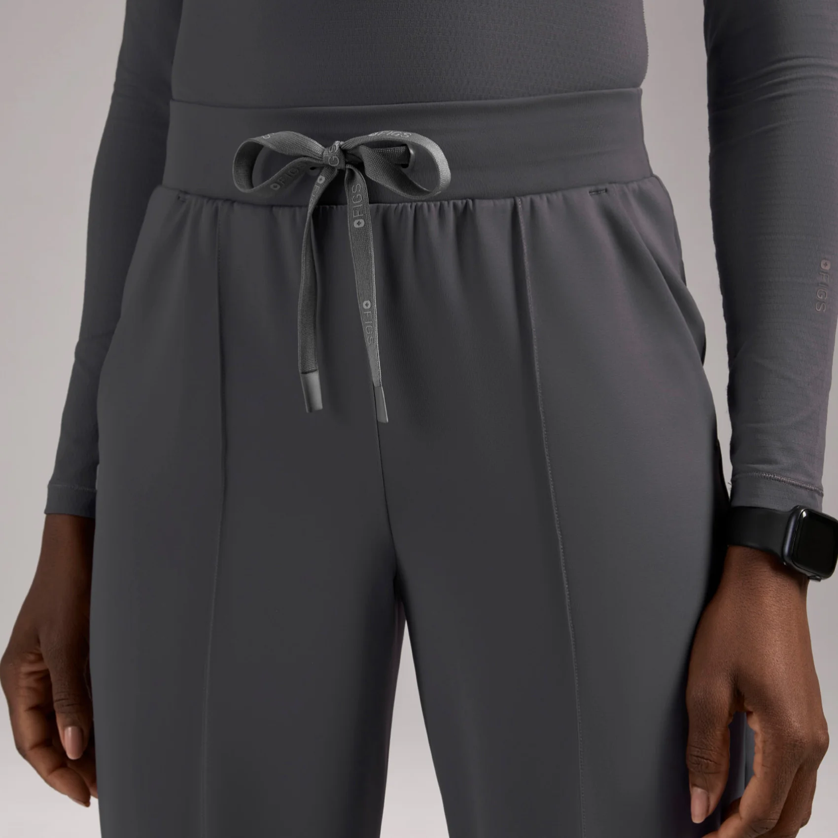 women's Charcoal High Waisted Salina FORMx Wide Leg - Petite Scrub Pant™ - Image 8